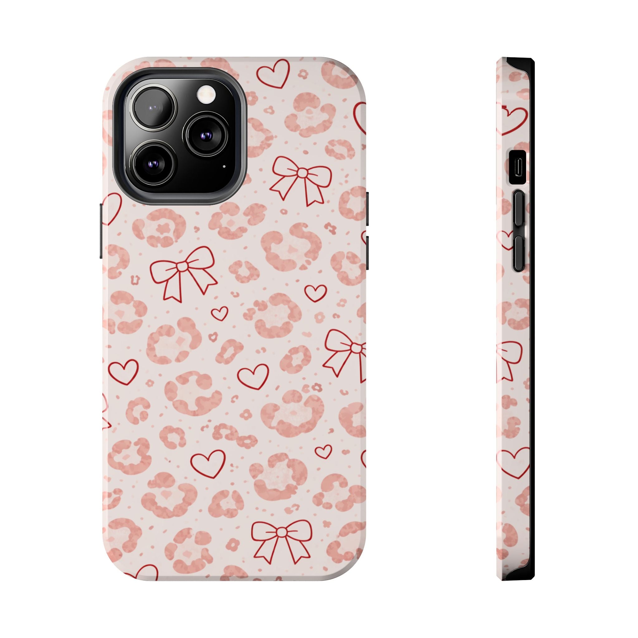 Pink Leopard, Hearts & Bows Phone Case