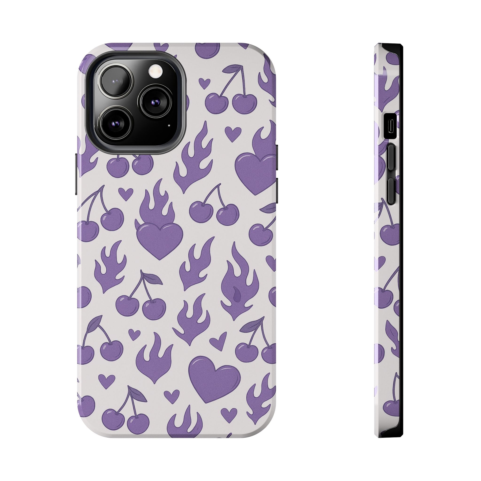 Purple Flaming Heart Phone Case