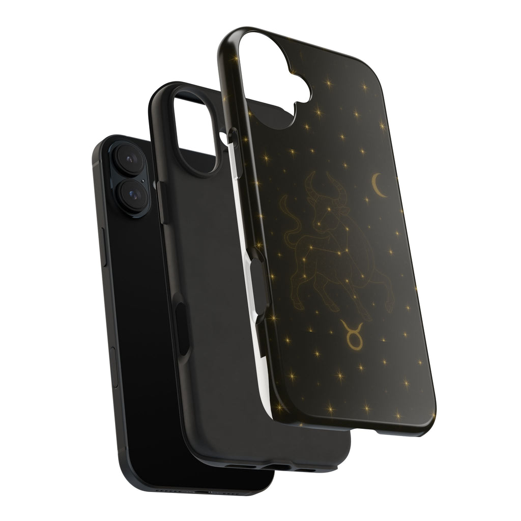 Taurus Constellation Tough Phone Case — Gold Zodiac Bull Phone Case