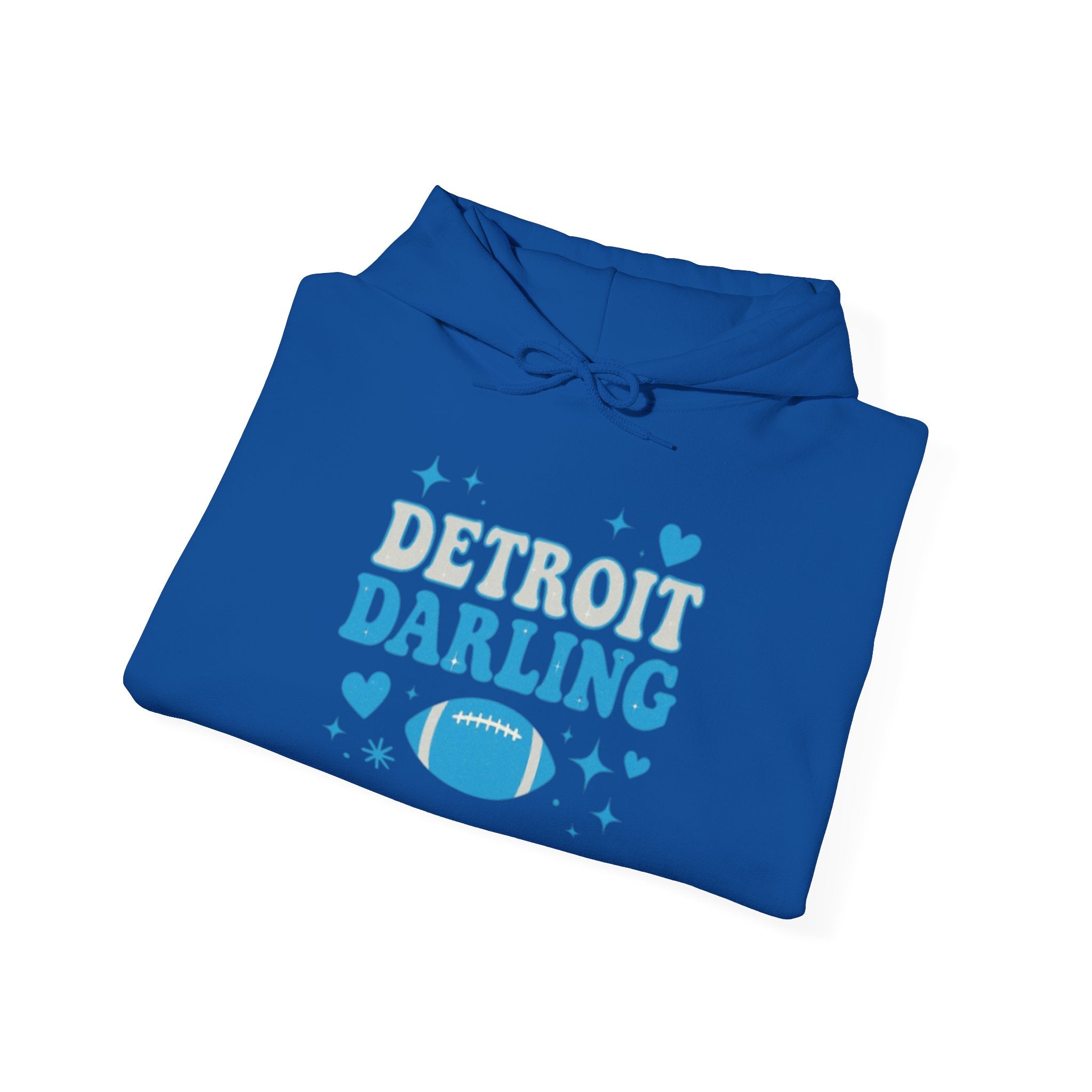 Detroit Darling Hoodie — Cute Blue Football Girlie Fan Pullover