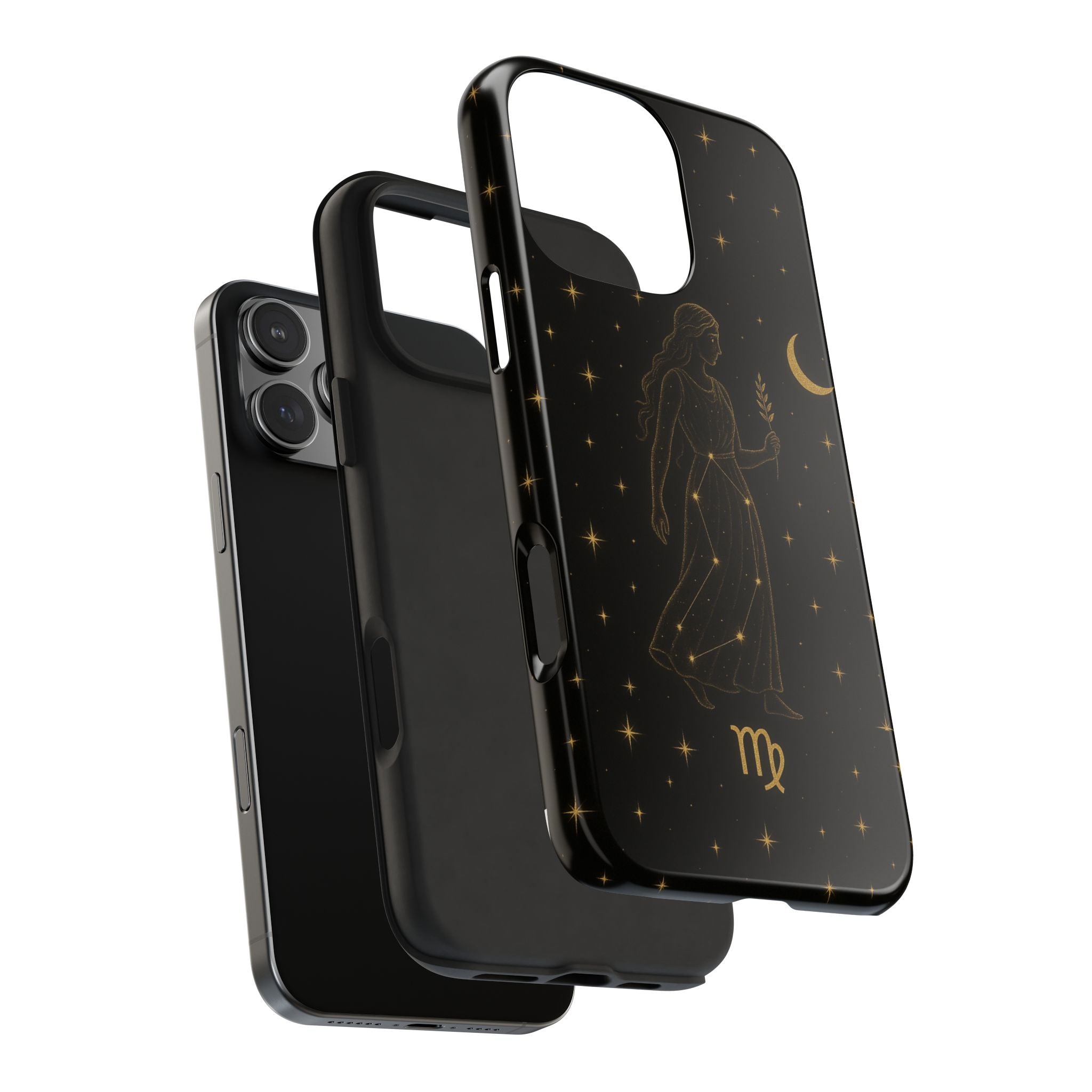 Virgo Tough Phone Case — Gold Constellation Zodiac Design