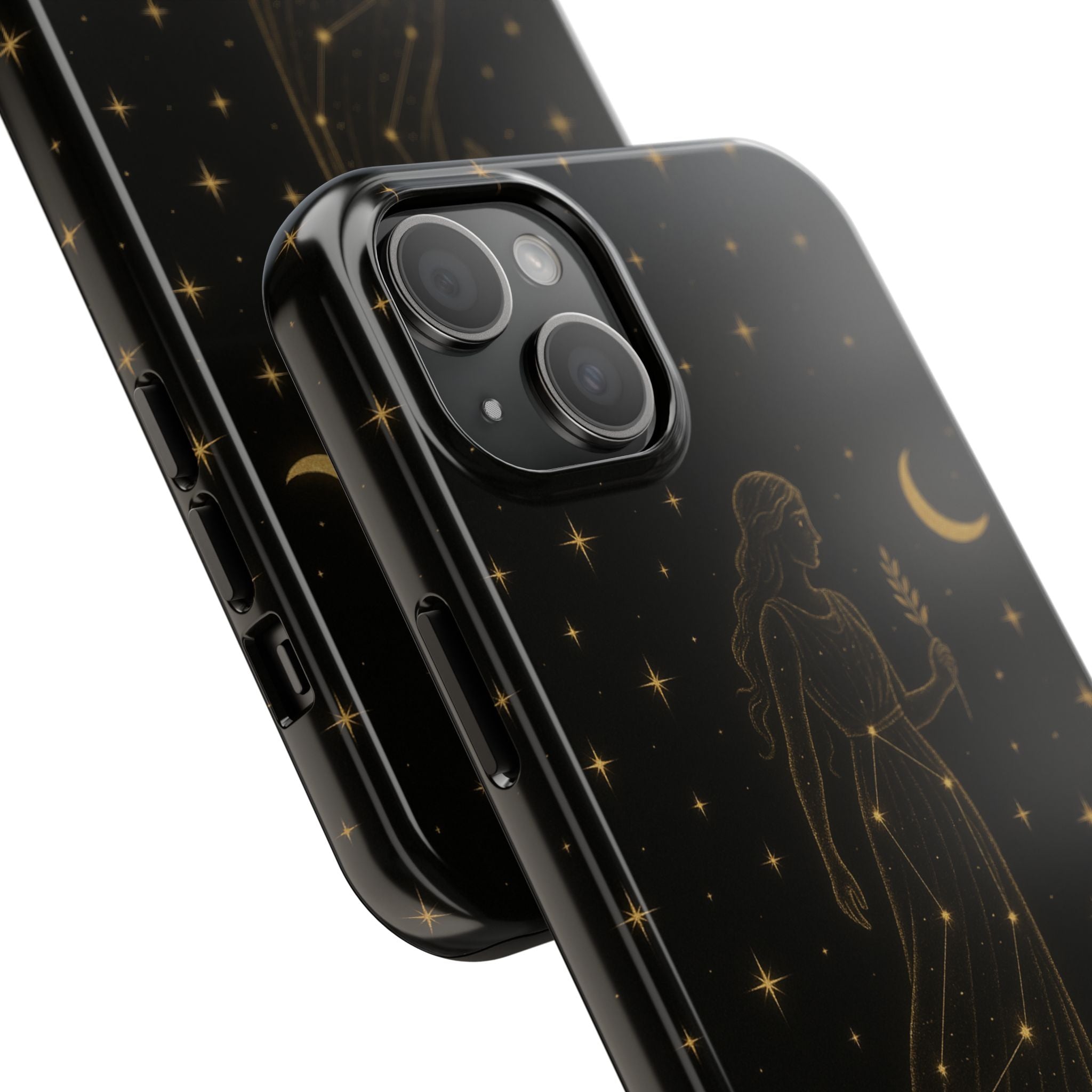 Virgo Tough Phone Case — Gold Constellation Zodiac Design