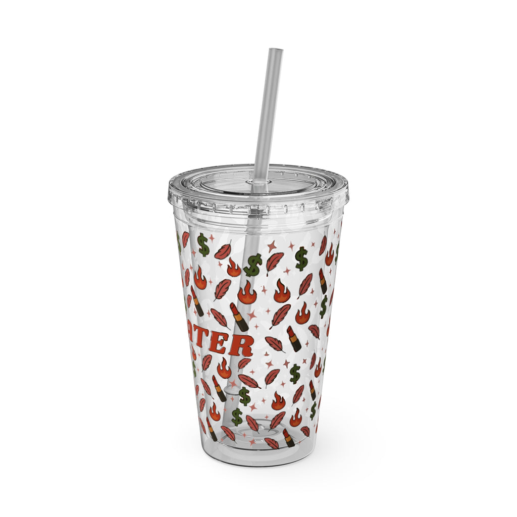 Maneater 16oz Sunsplash Tumbler with Straw
