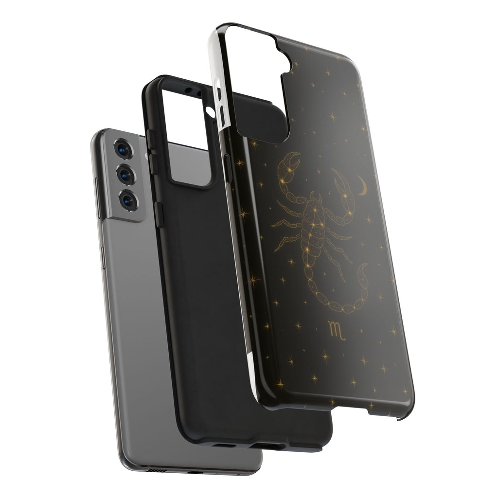 Scorpio Constellation Tough Phone Case — Black & Gold Zodiac Protection