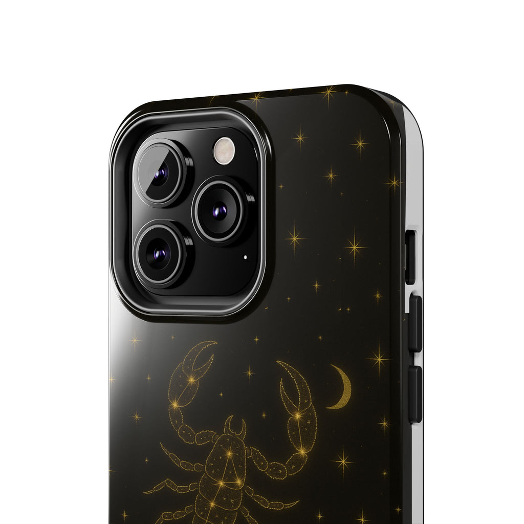 Scorpio Constellation Tough Phone Case — Black & Gold Zodiac Protection