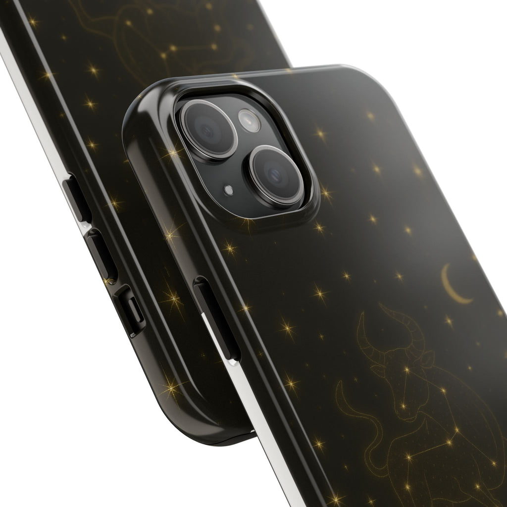 Taurus Constellation Tough Phone Case — Gold Zodiac Bull Phone Case