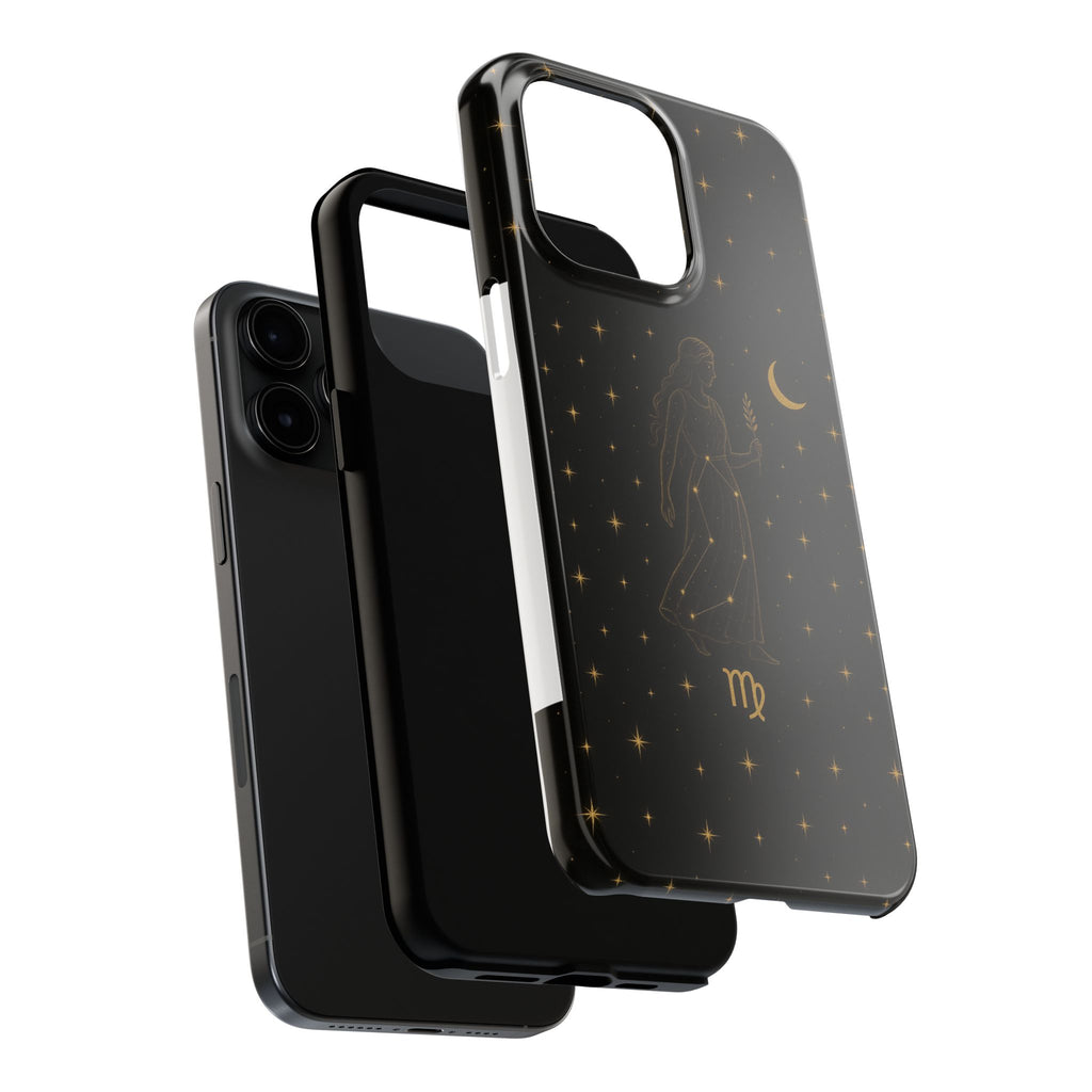 Virgo Tough Phone Case — Gold Constellation Zodiac Design
