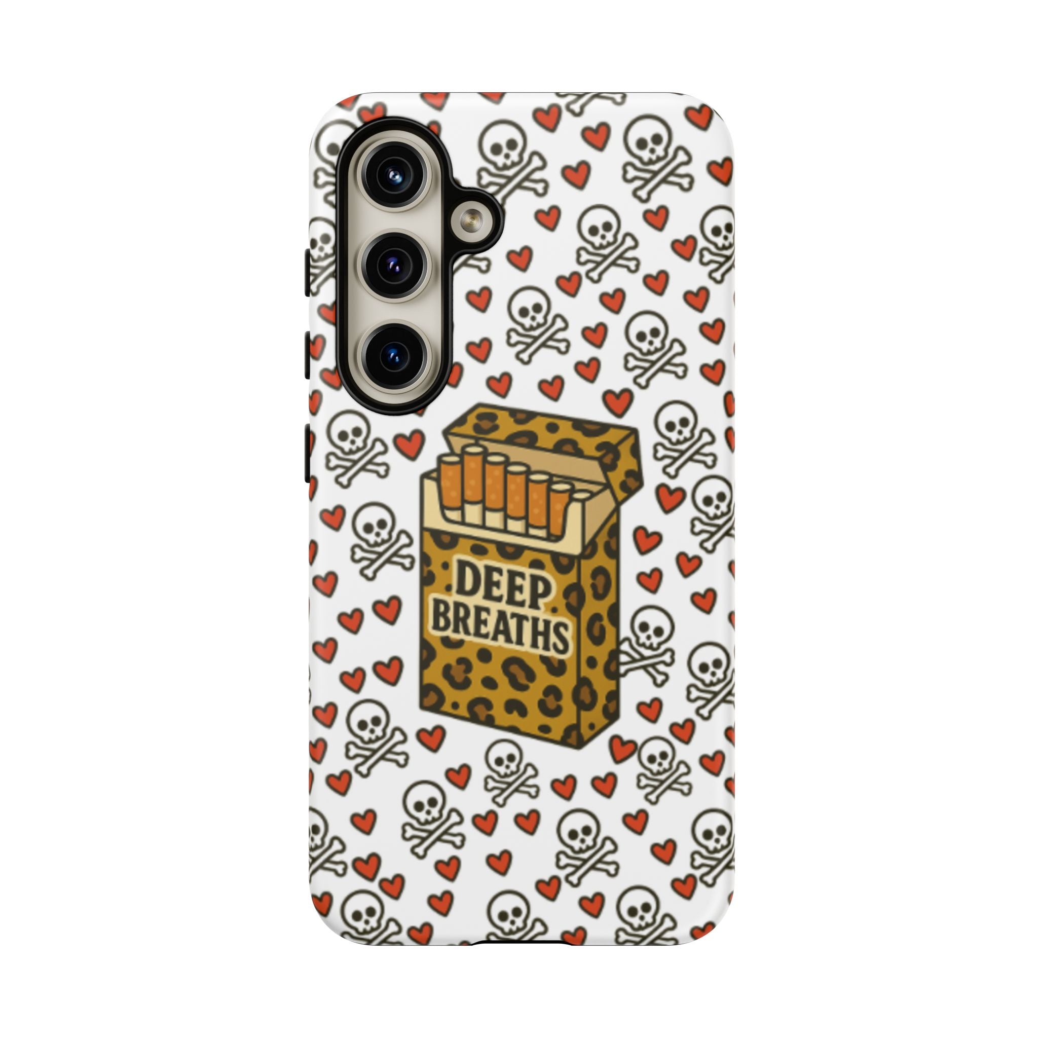 'Deep Breaths' Cigs & Skulls Phone Case