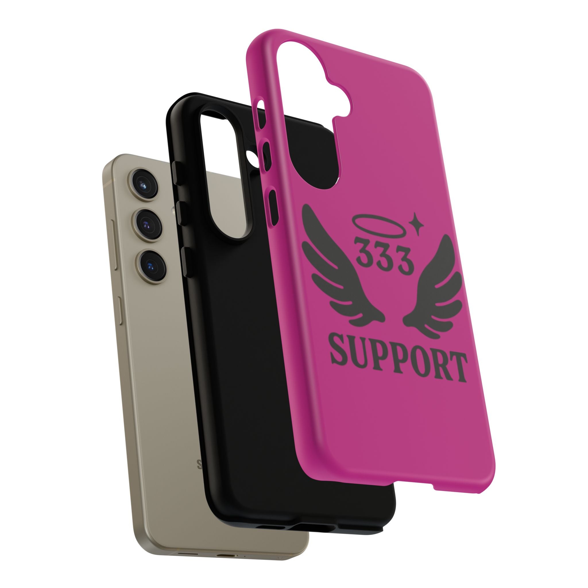 Black & Pink 333 Support Phone Case