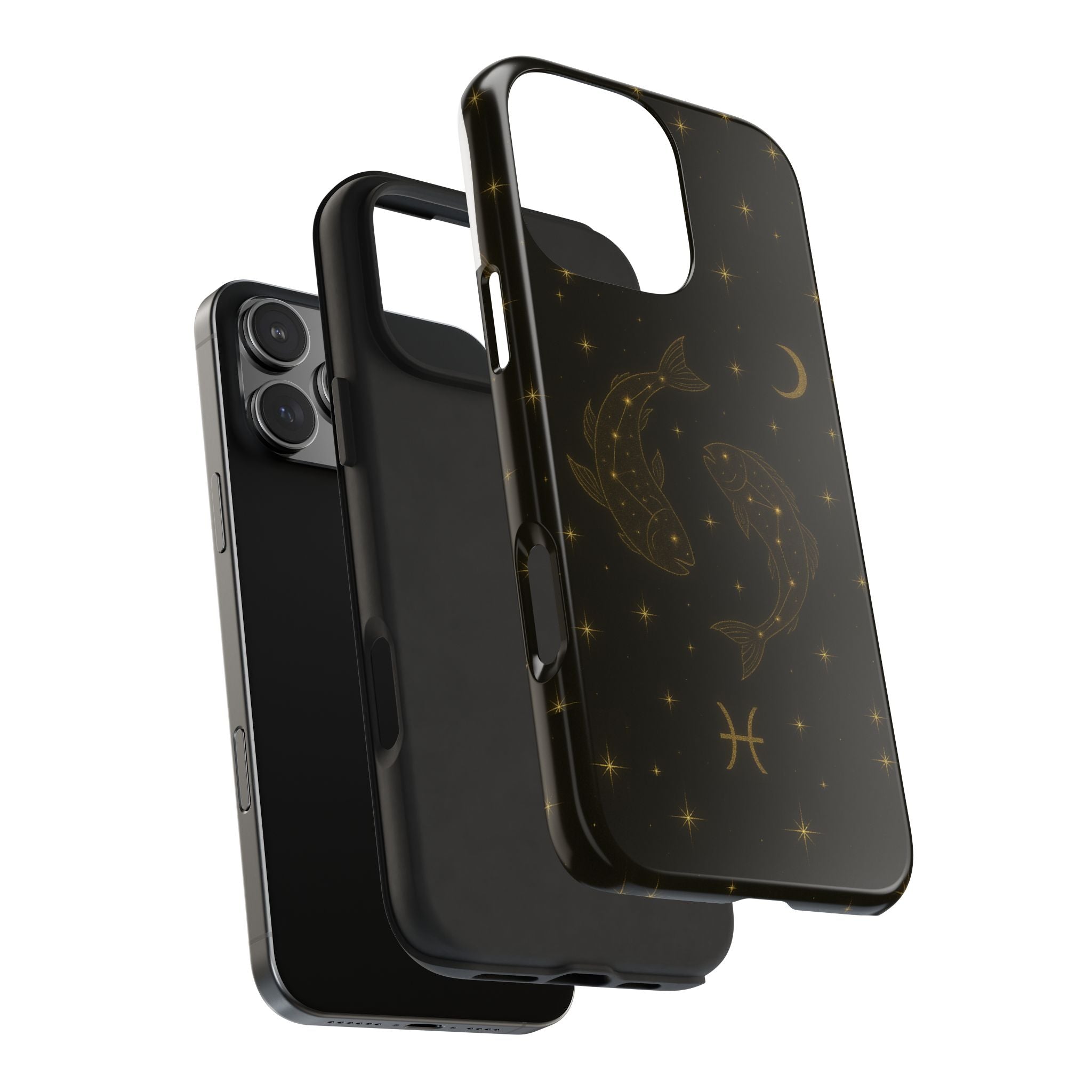 Pisces Zodiac Tough Phone Case — Gold Koi Constellation Design