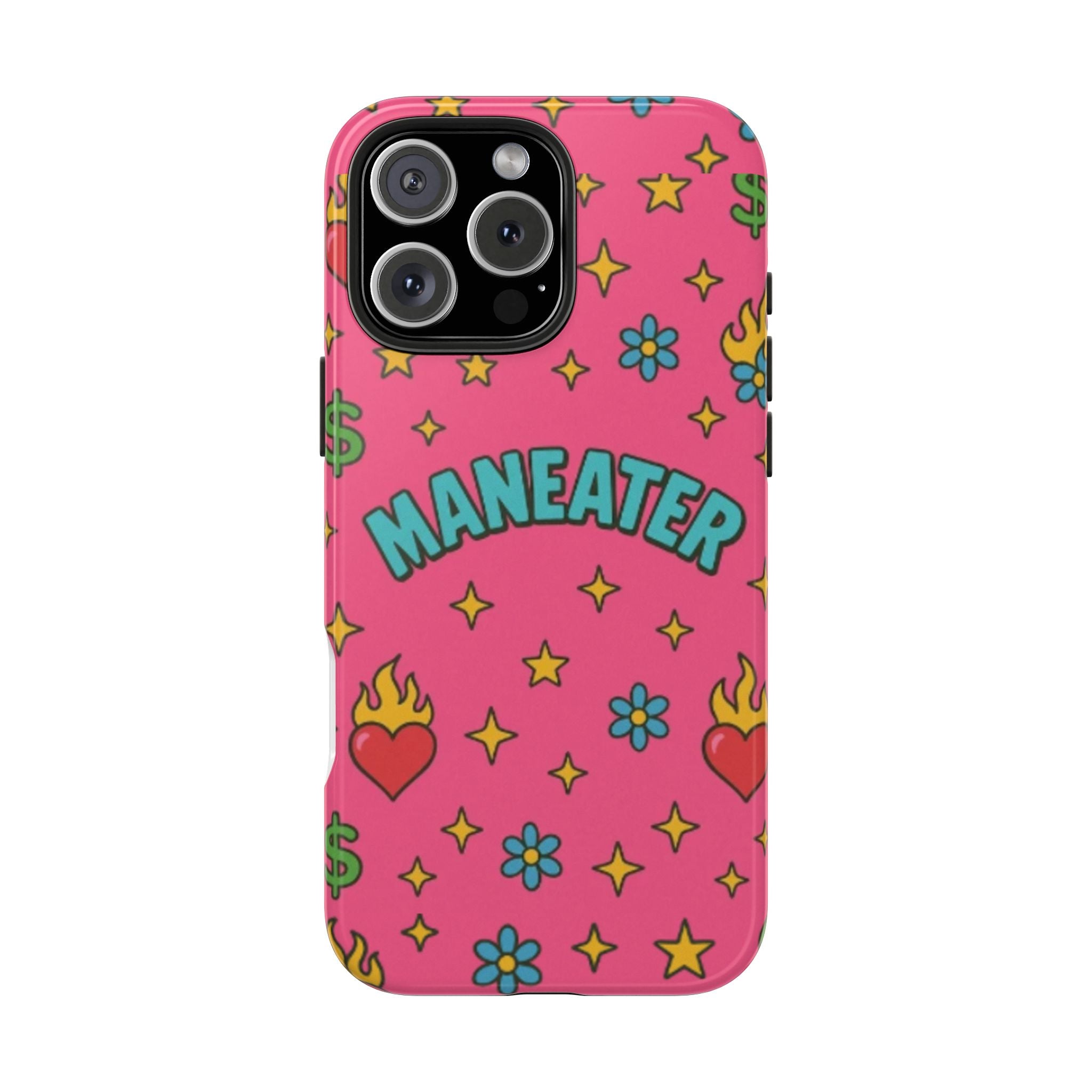 Maneater Flaming Heart Pink Phone Case