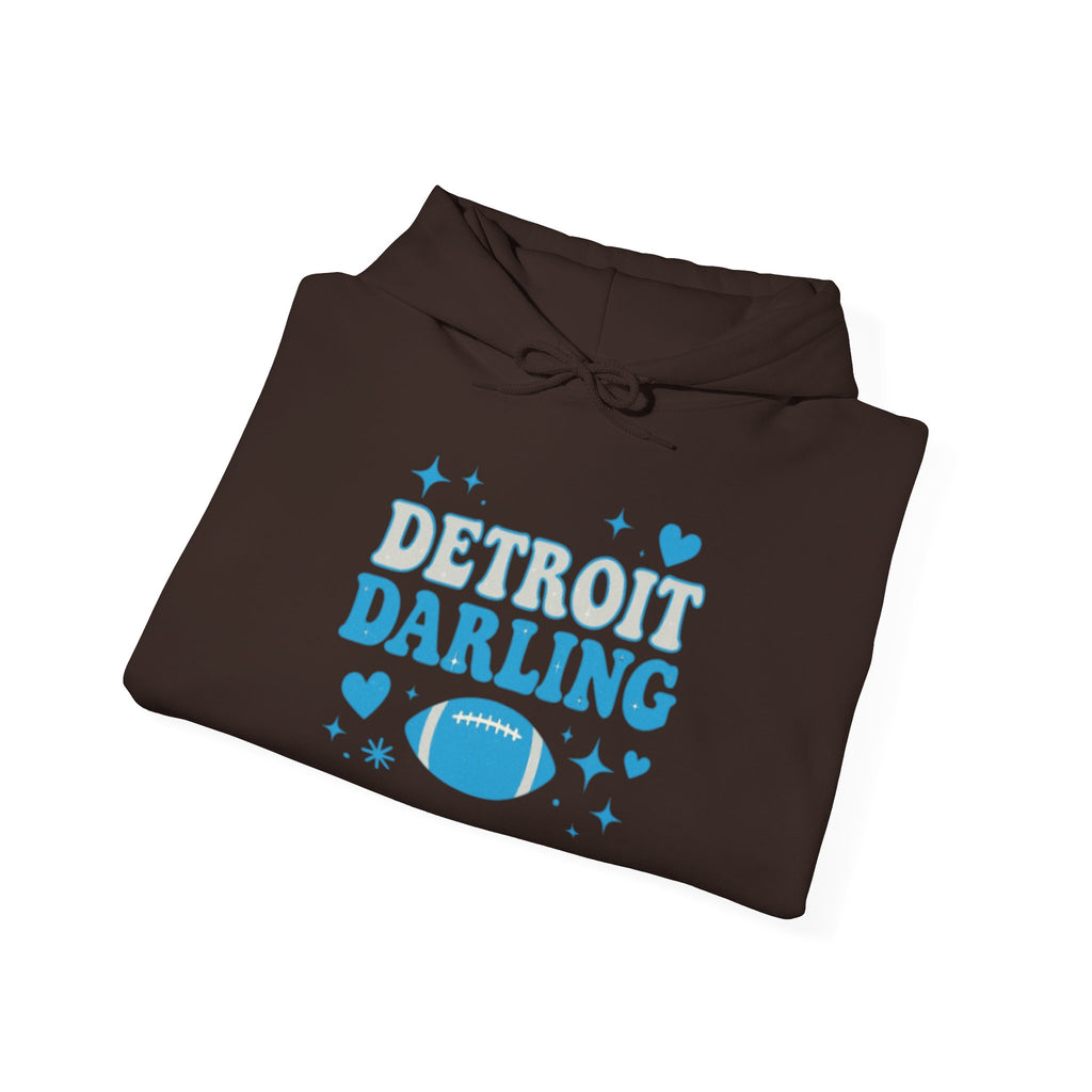 Detroit Darling Hoodie — Cute Blue Football Girlie Fan Pullover