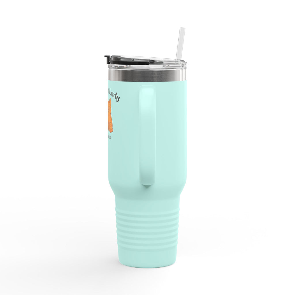 40oz Insulated Travel Mug — “Crazy Cat Lady” Personalized Pet Design