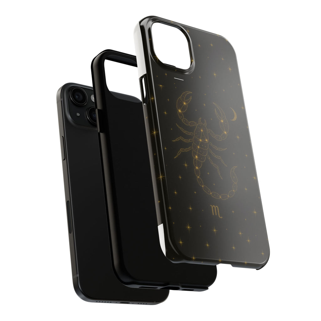 Scorpio Constellation Tough Phone Case — Black & Gold Zodiac Protection