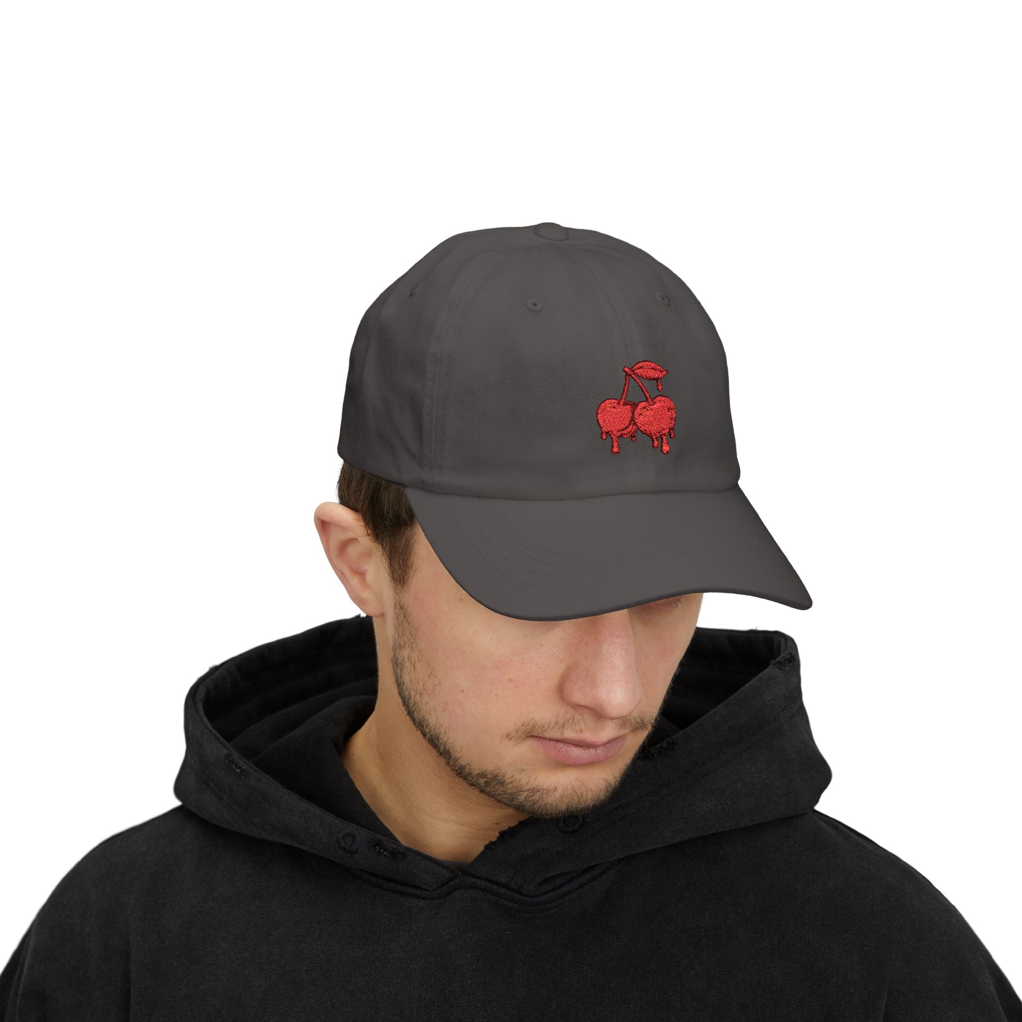 Drippy Red Cherries Ball Cap Embroidered