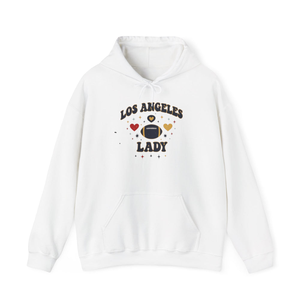 Los Angeles Lady Hoodie – Cute Heart & FootballGraphic Pullover