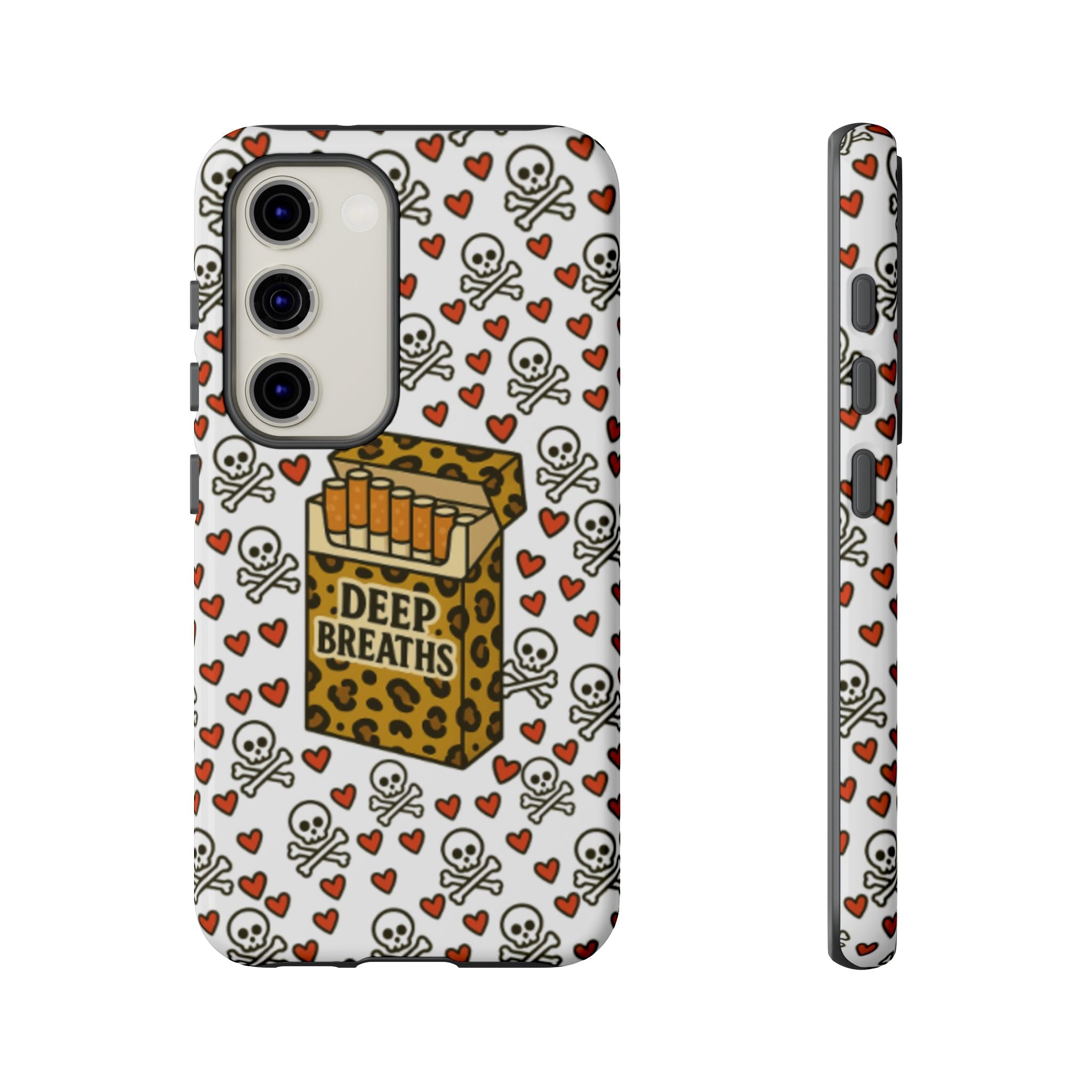 'Deep Breaths' Cigs & Skulls Phone Case