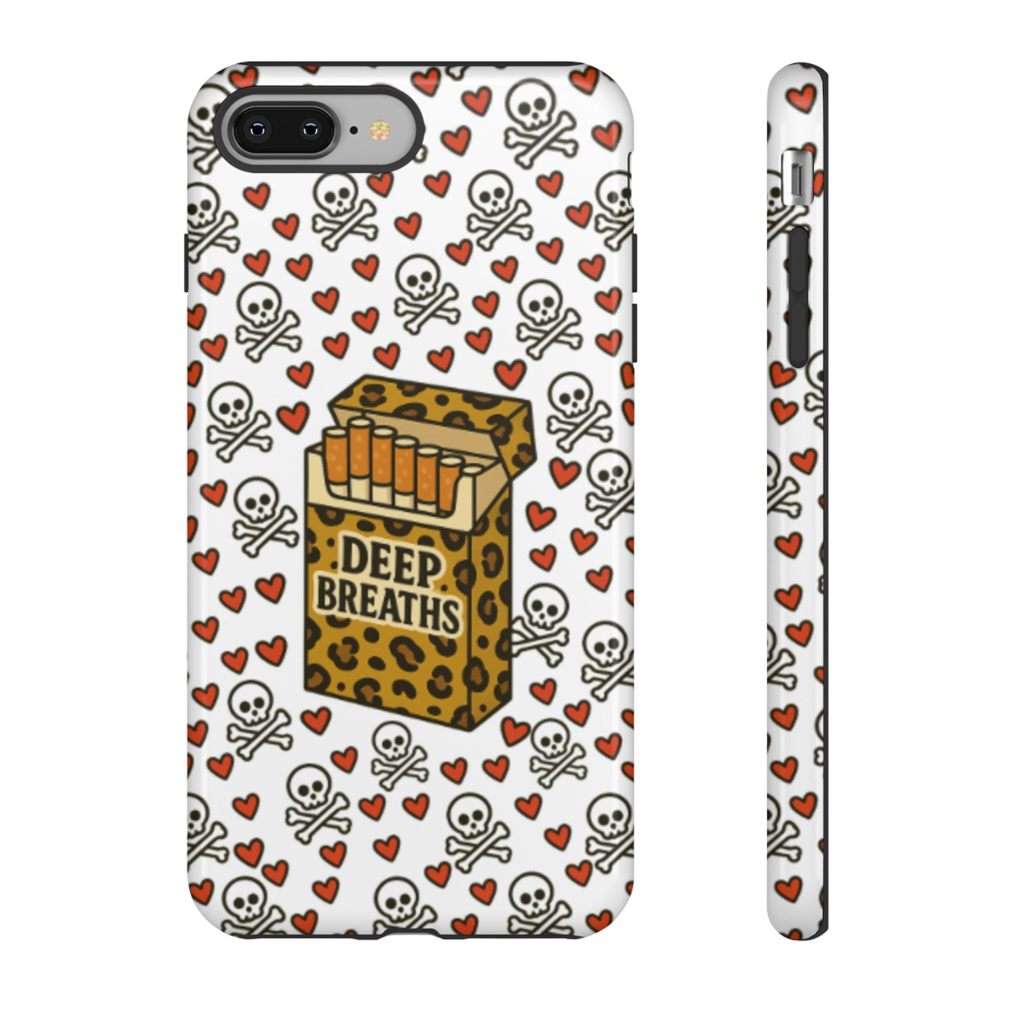 'Deep Breaths' Cigs & Skulls Phone Case