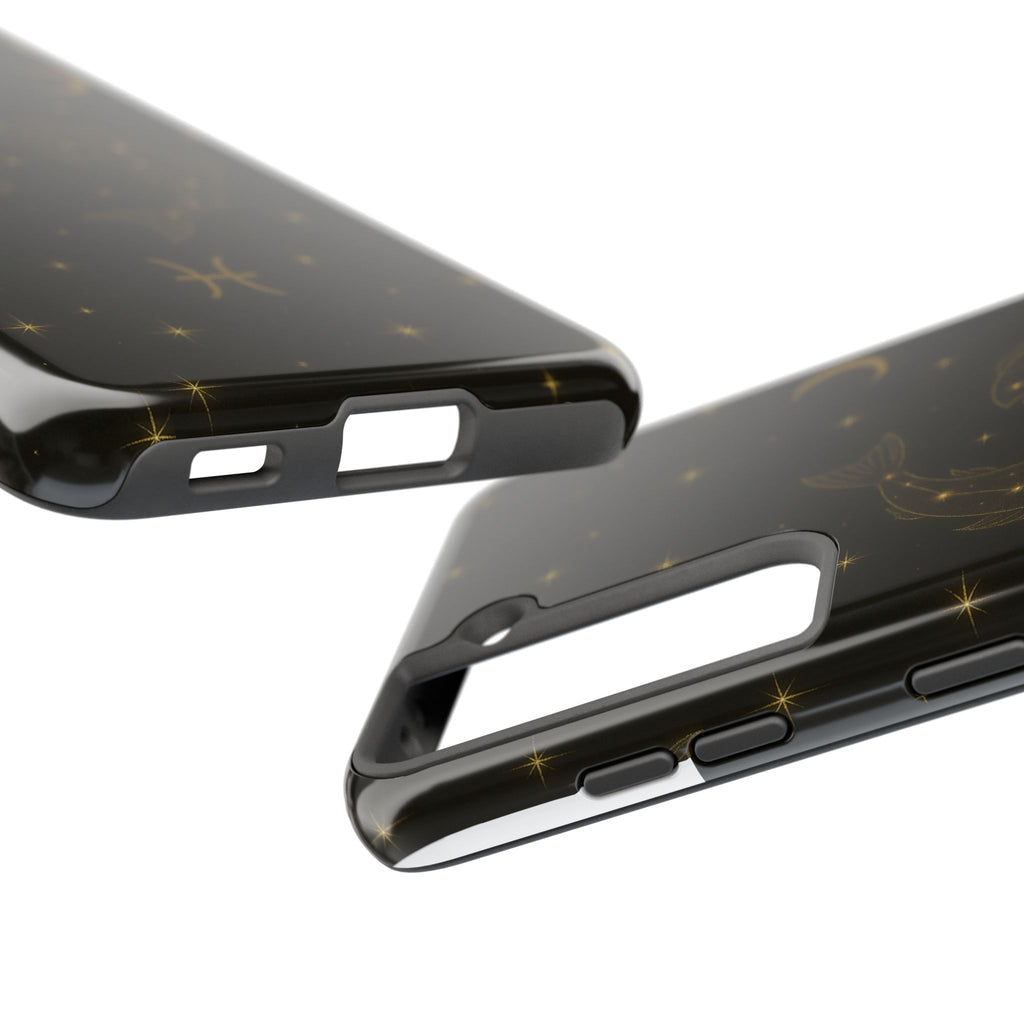 Pisces Zodiac Tough Phone Case — Gold Koi Constellation Design