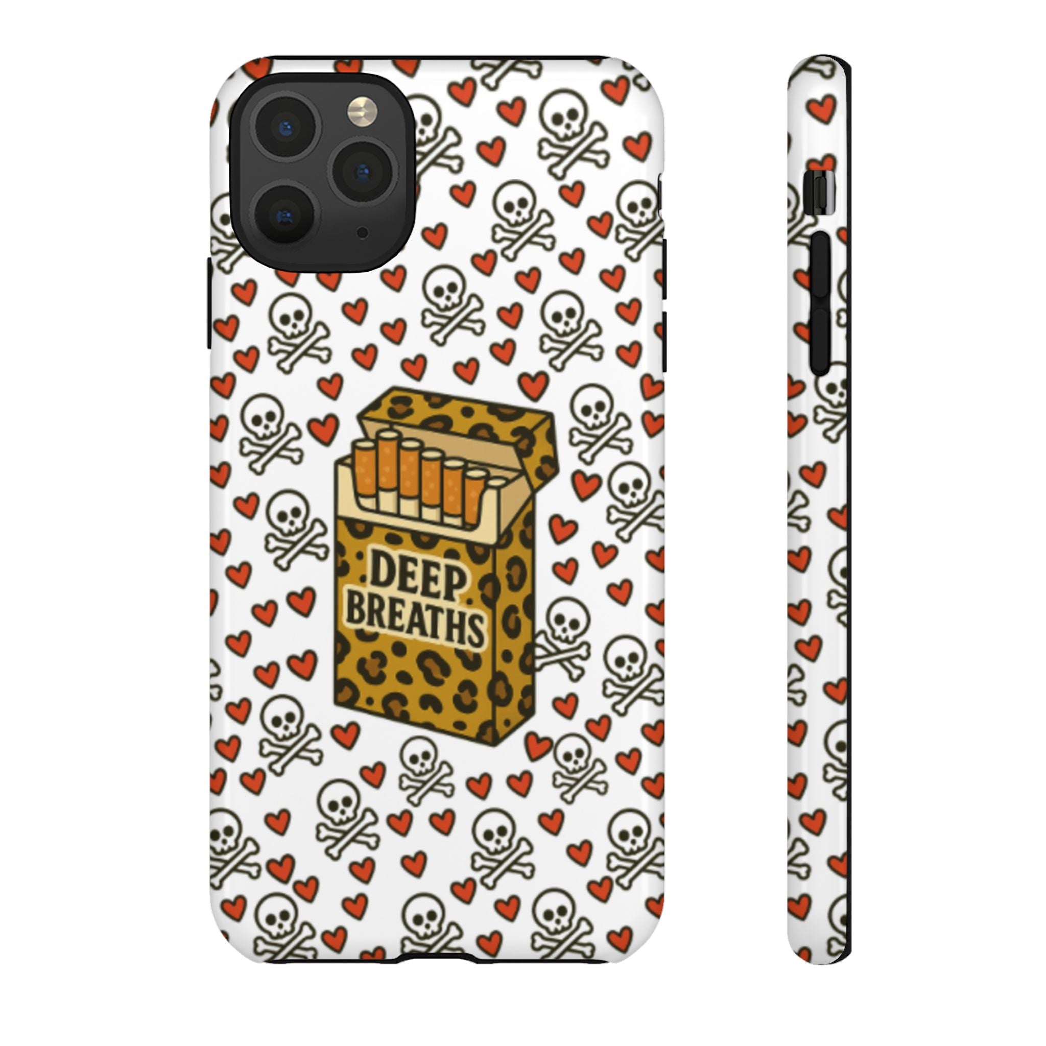 'Deep Breaths' Cigs & Skulls Phone Case