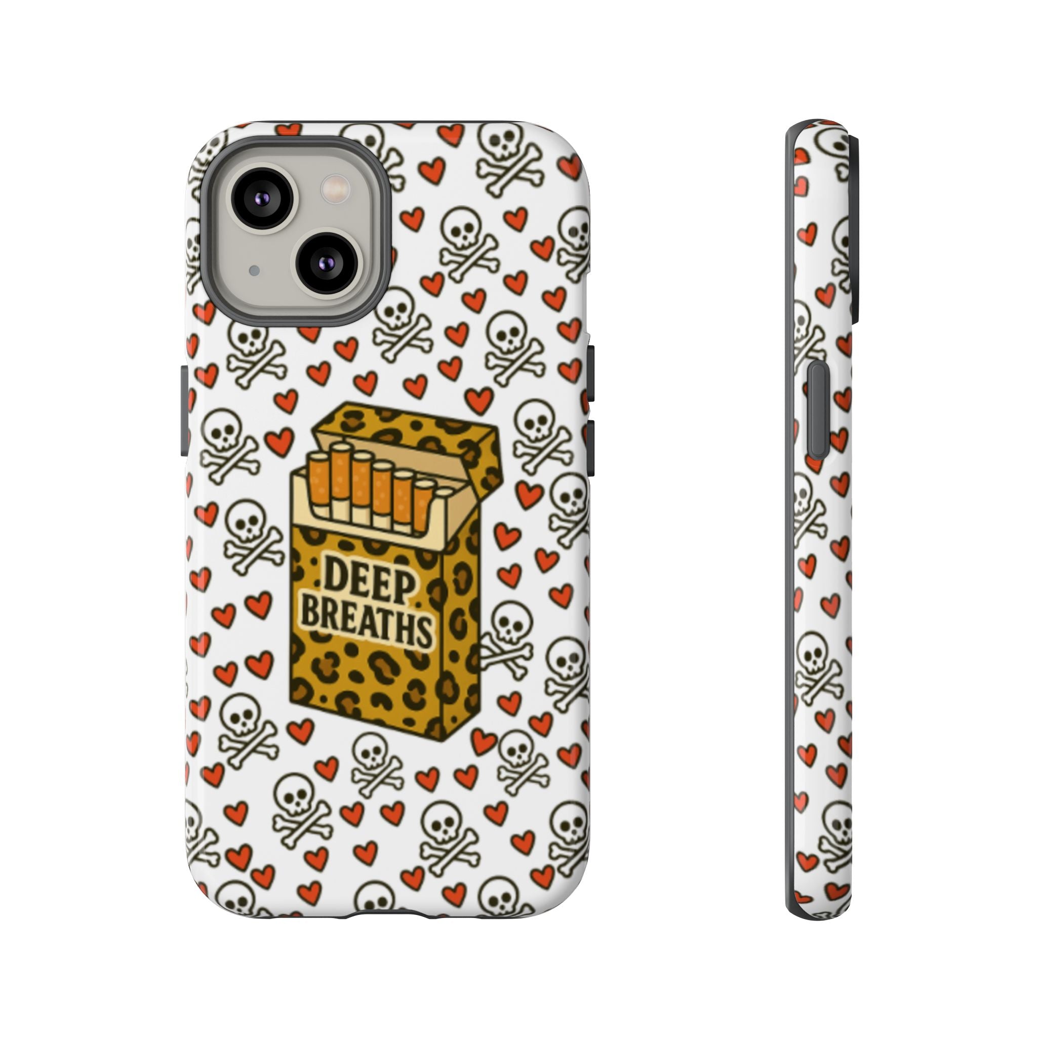 'Deep Breaths' Cigs & Skulls Phone Case