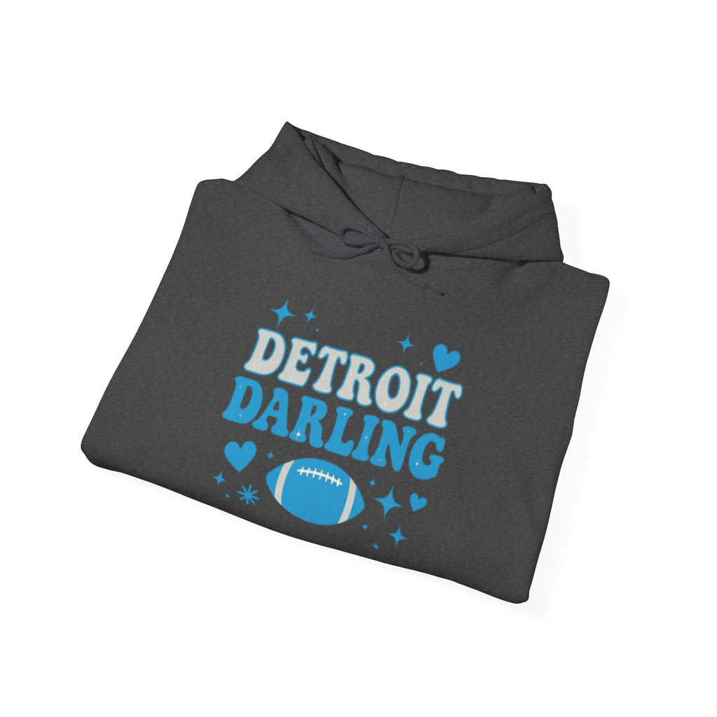 Detroit Darling Hoodie — Cute Blue Football Girlie Fan Pullover