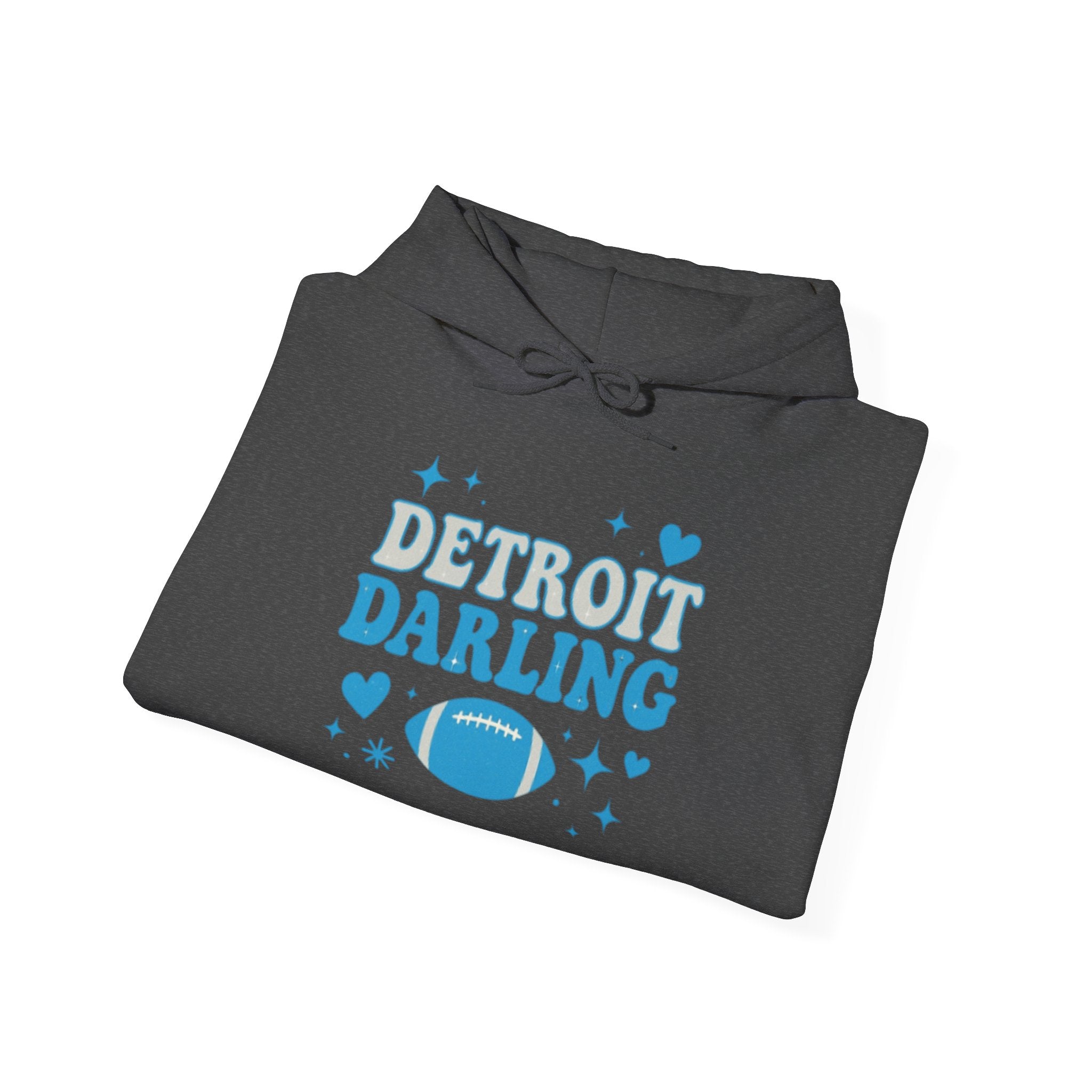 Detroit Darling Hoodie — Cute Blue Football Girlie Fan Pullover