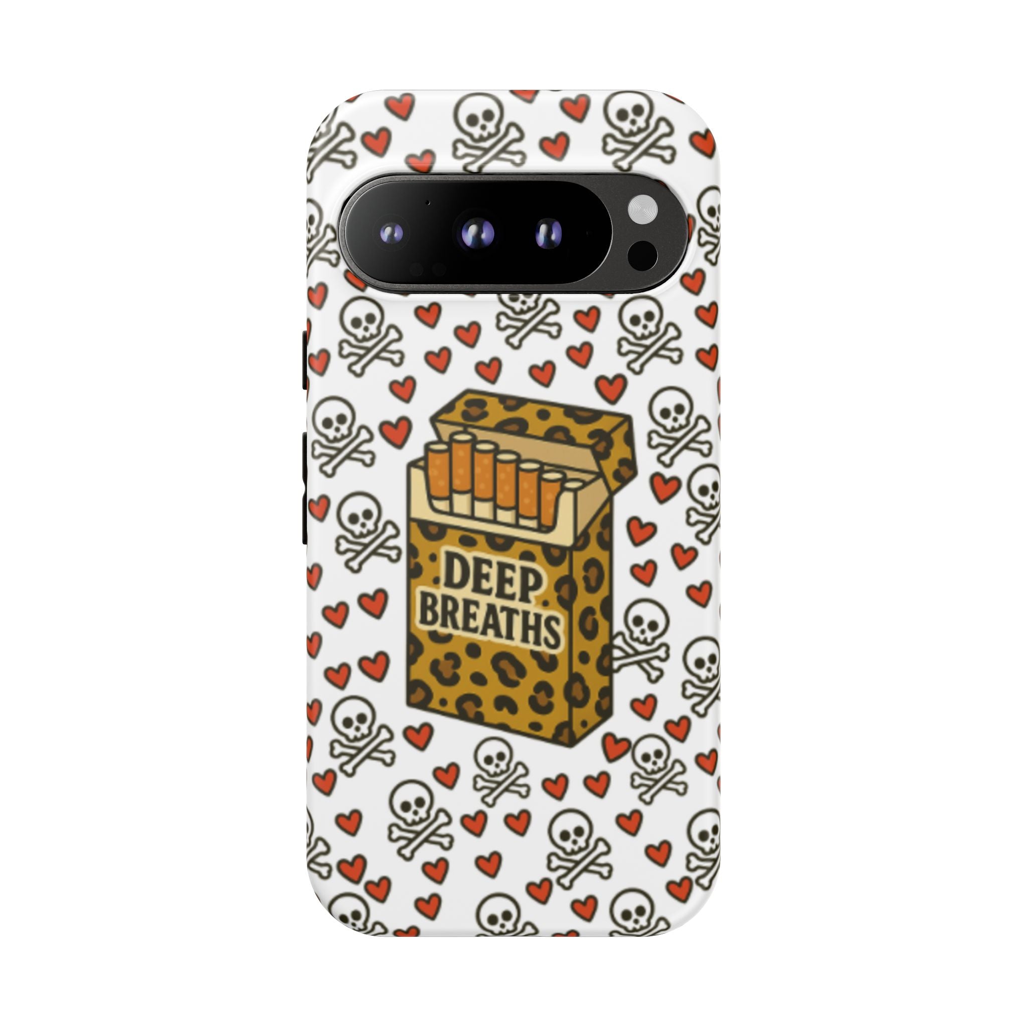 'Deep Breaths' Cigs & Skulls Phone Case
