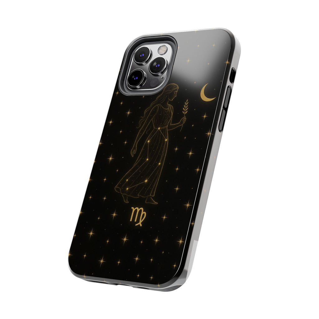 Virgo Tough Phone Case — Gold Constellation Zodiac Design