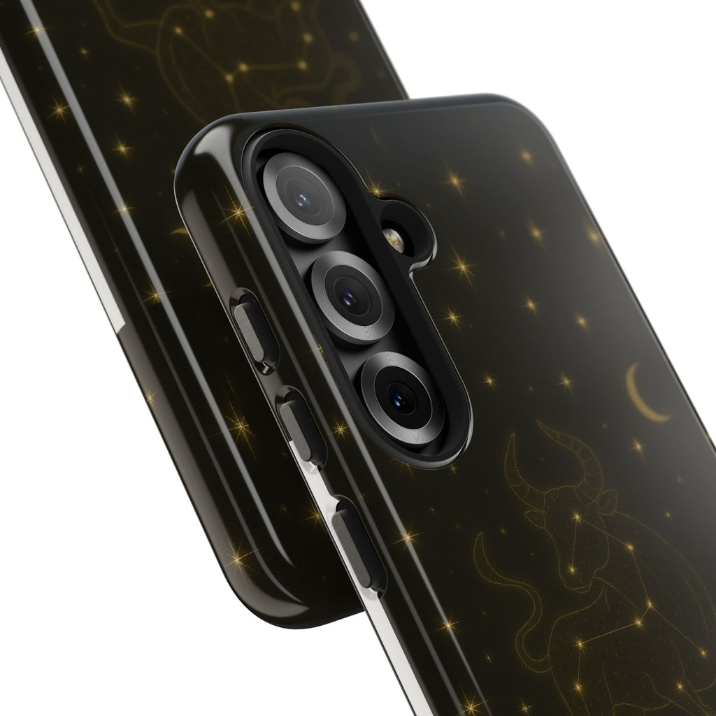 Taurus Constellation Tough Phone Case — Gold Zodiac Bull Phone Case