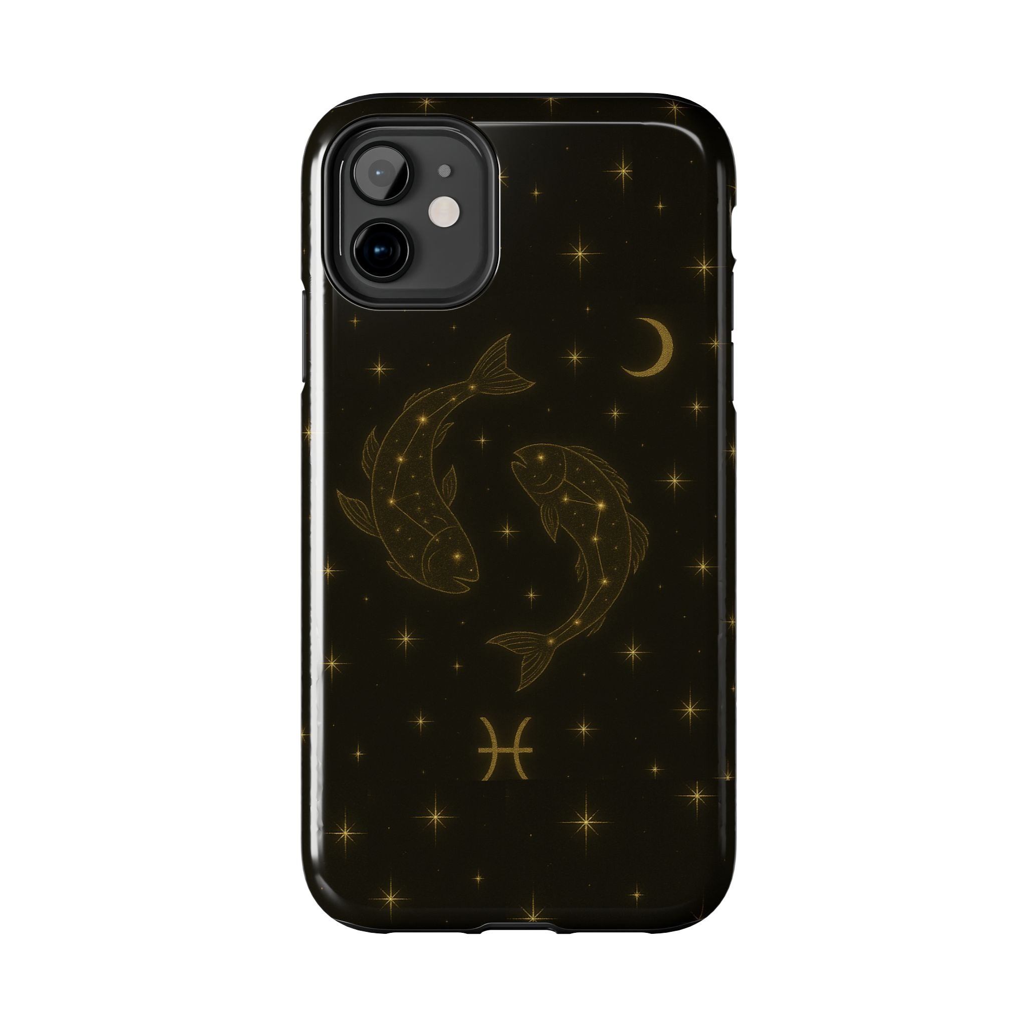 Pisces Zodiac Tough Phone Case — Gold Koi Constellation Design