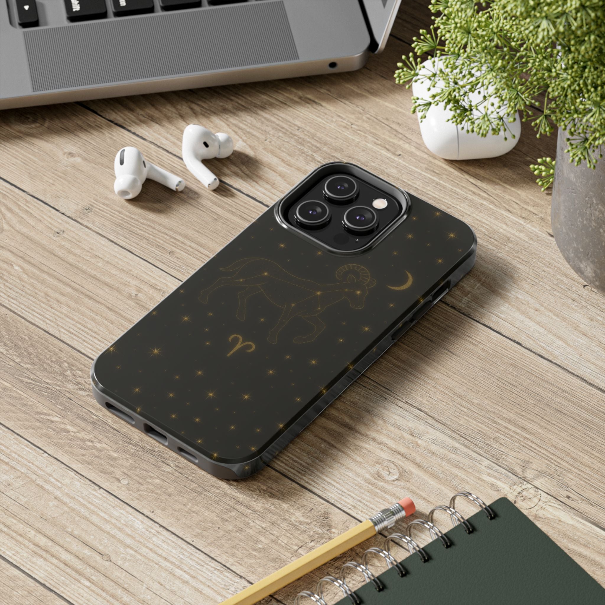 Aries Constellation Tough Phone Case — Zodiac Ram Star Map Design