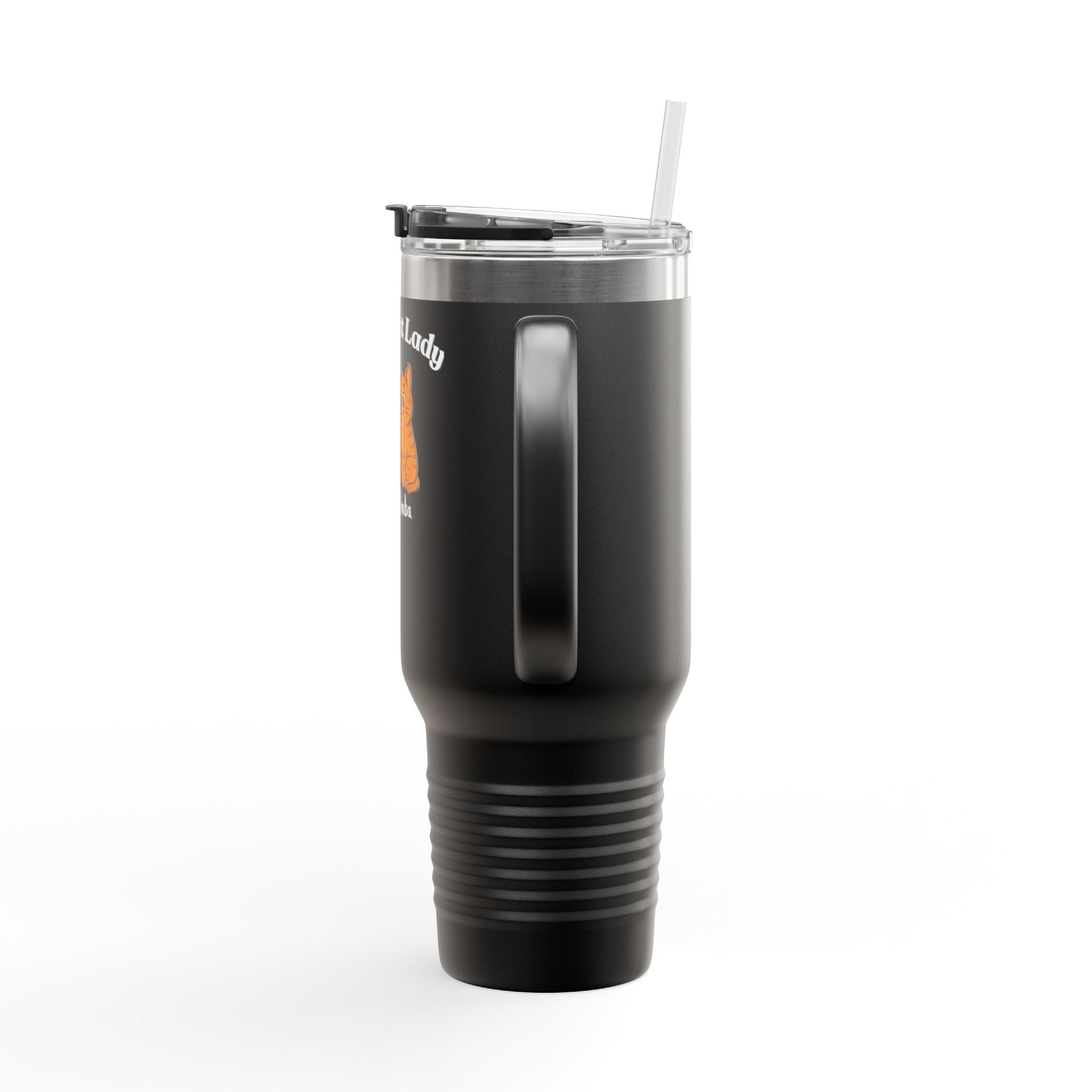 40oz Insulated Travel Mug — “Crazy Cat Lady” Personalized Pet Design