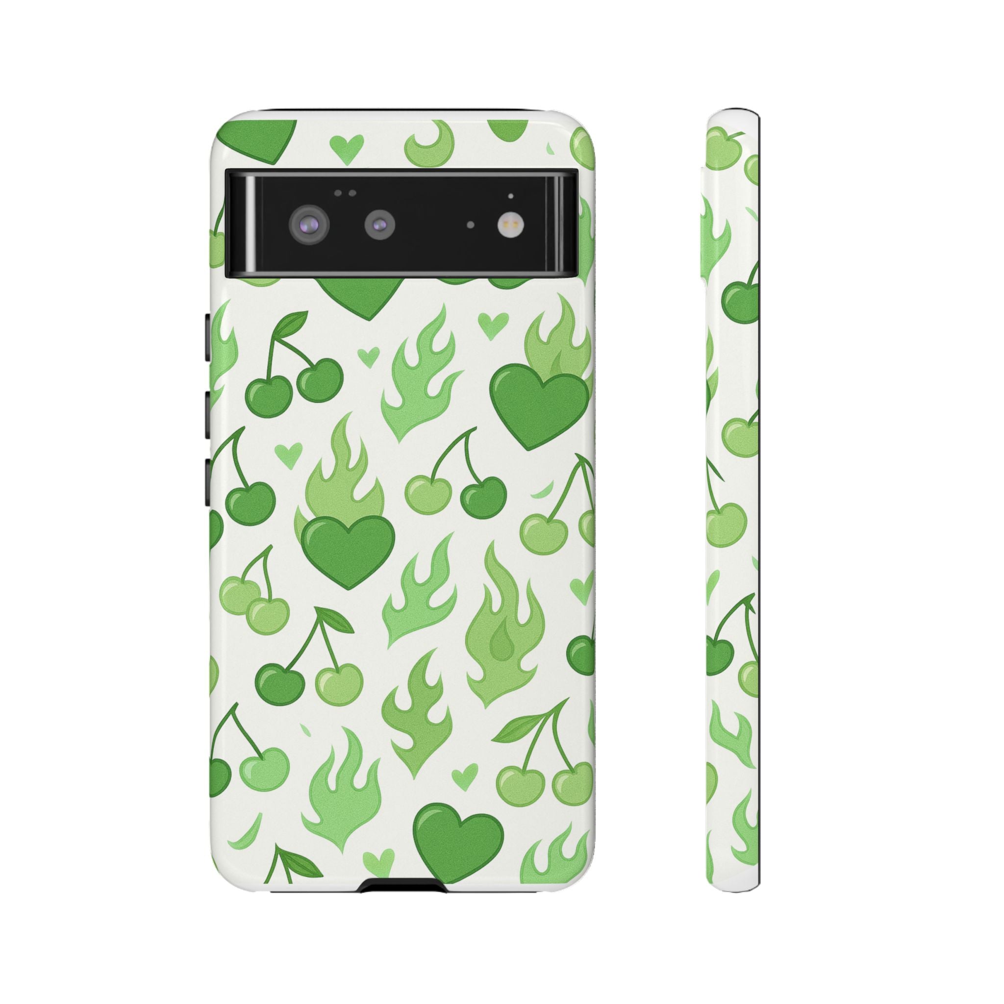 Green Flame Hearts Phone Case