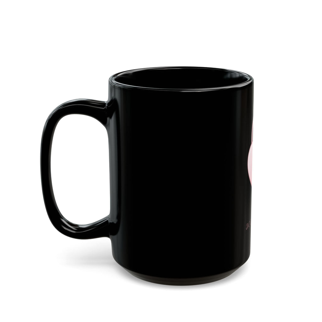 "Access Denied" Black Mug — Pink Heart Lock & Key