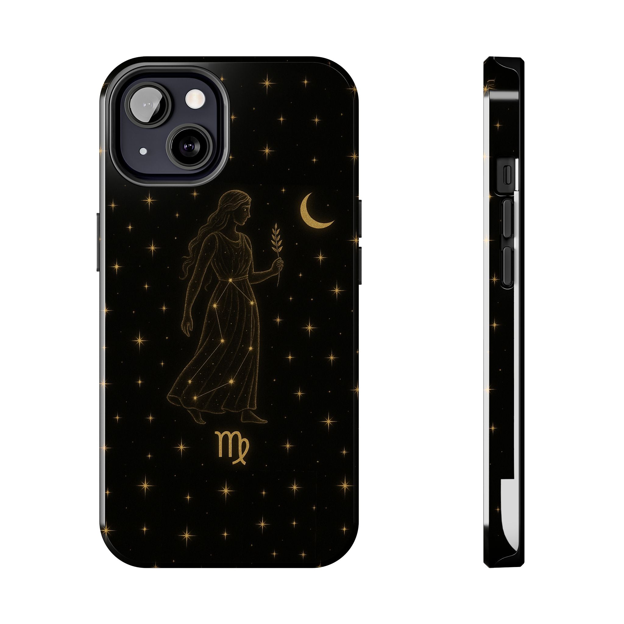 Virgo Tough Phone Case — Gold Constellation Zodiac Design
