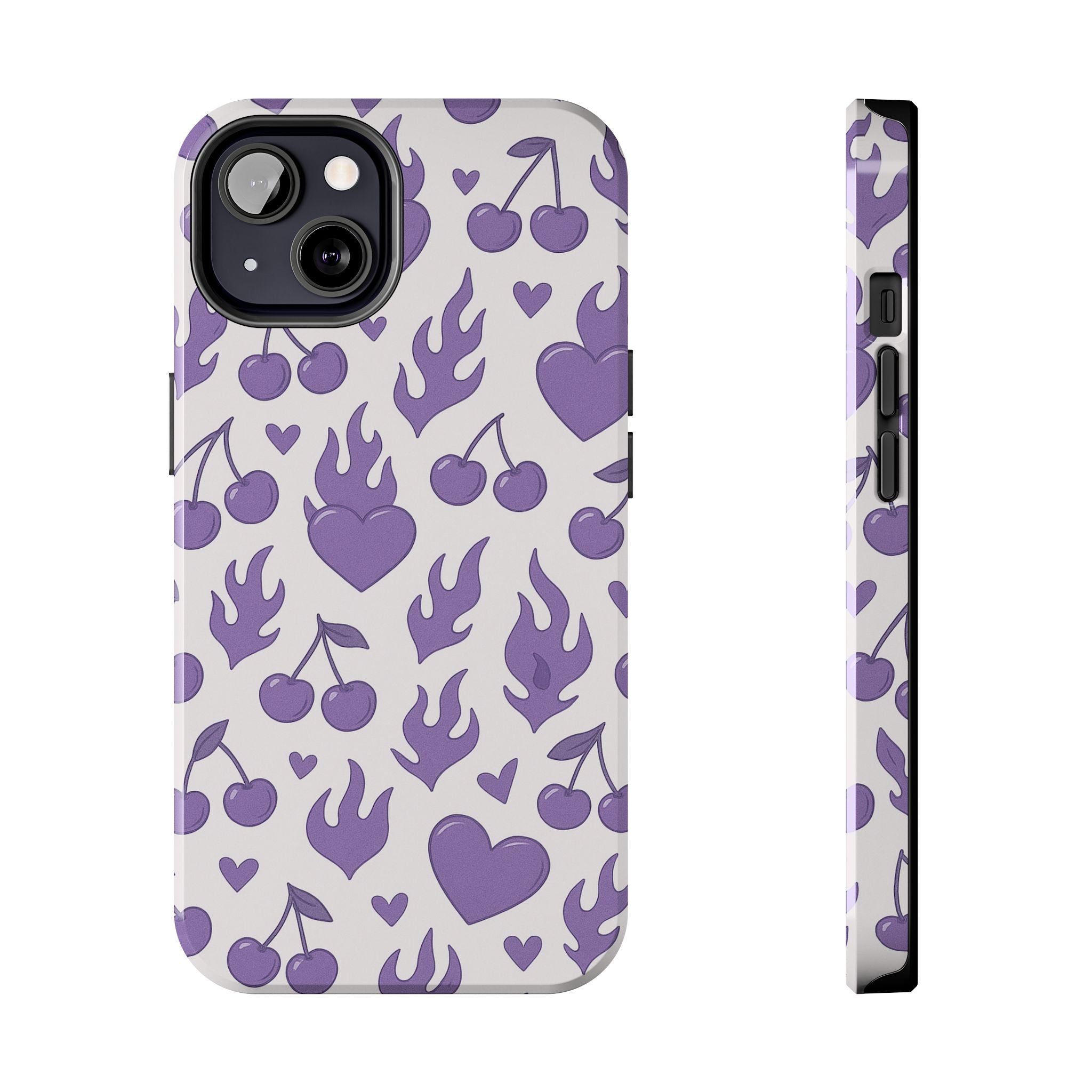 Purple Flaming Heart Phone Case