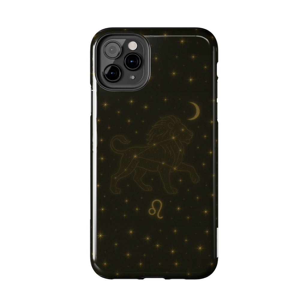 Leo Constellation Tough Phone Case — Zodiac Lion Design with Moon & Stars