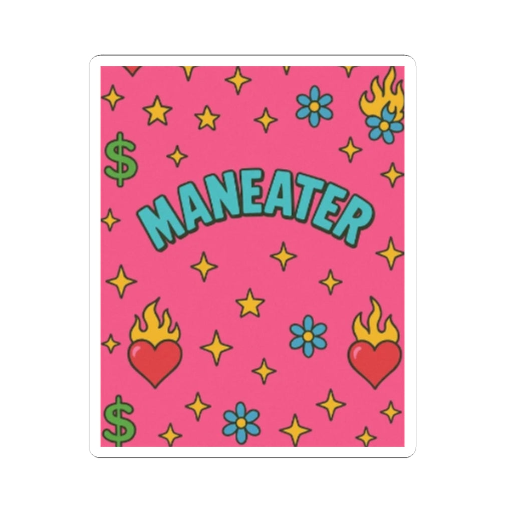 Maneater kiss-cut sticker | Pink