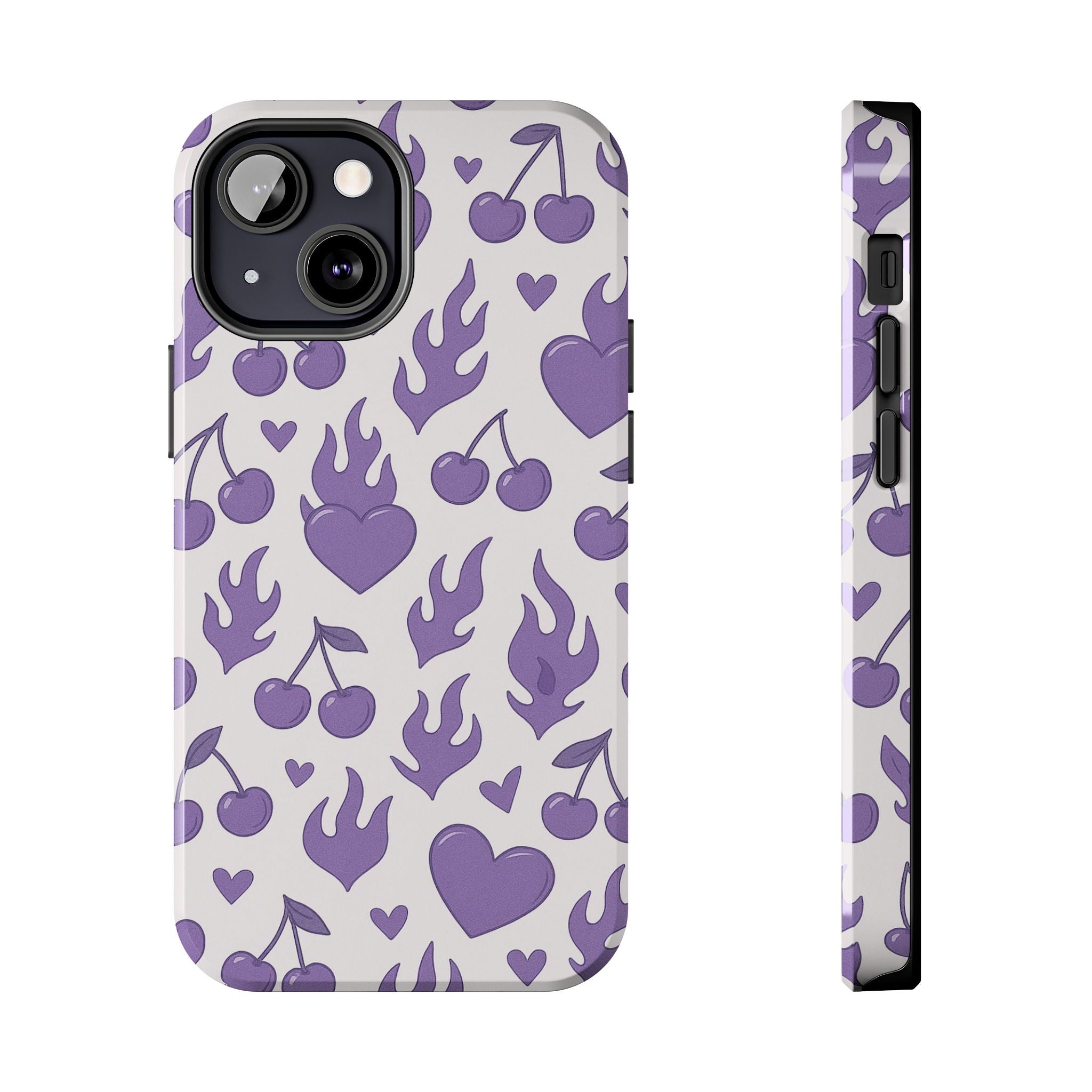 Purple Flaming Heart Phone Case