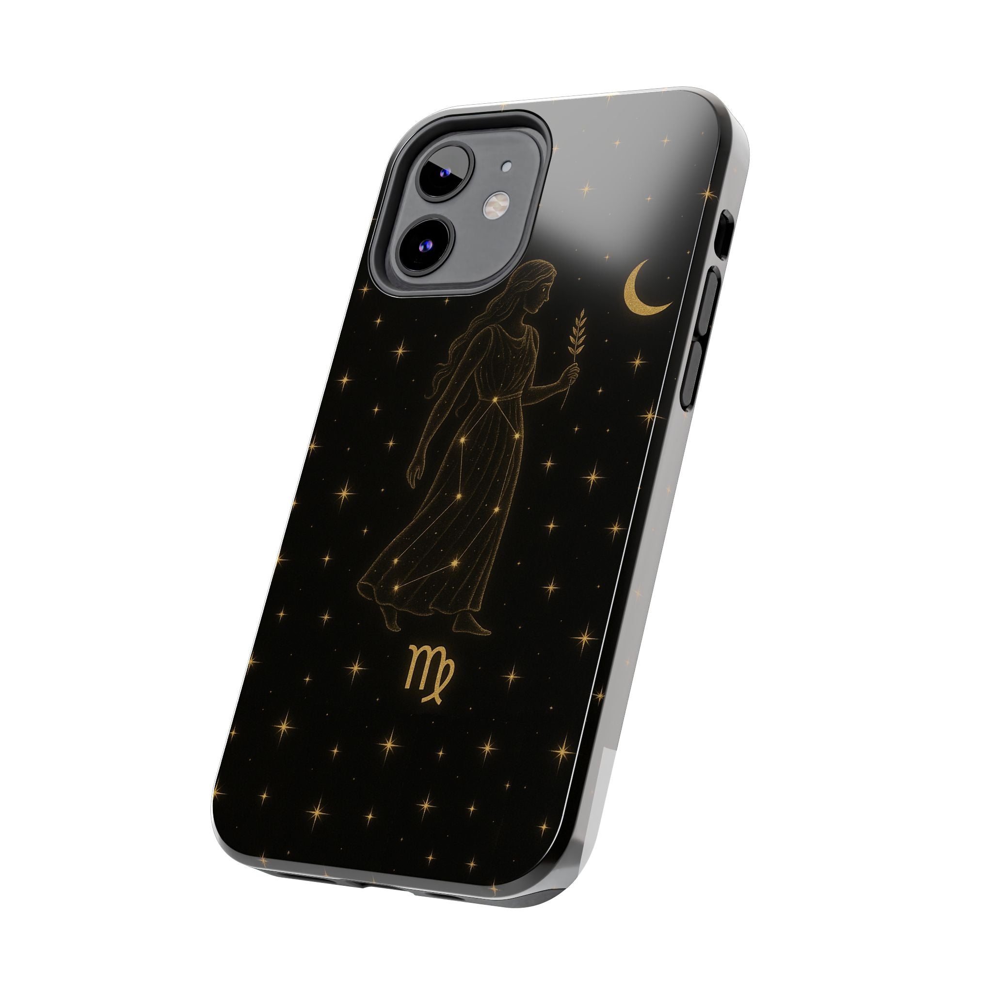 Virgo Tough Phone Case — Gold Constellation Zodiac Design