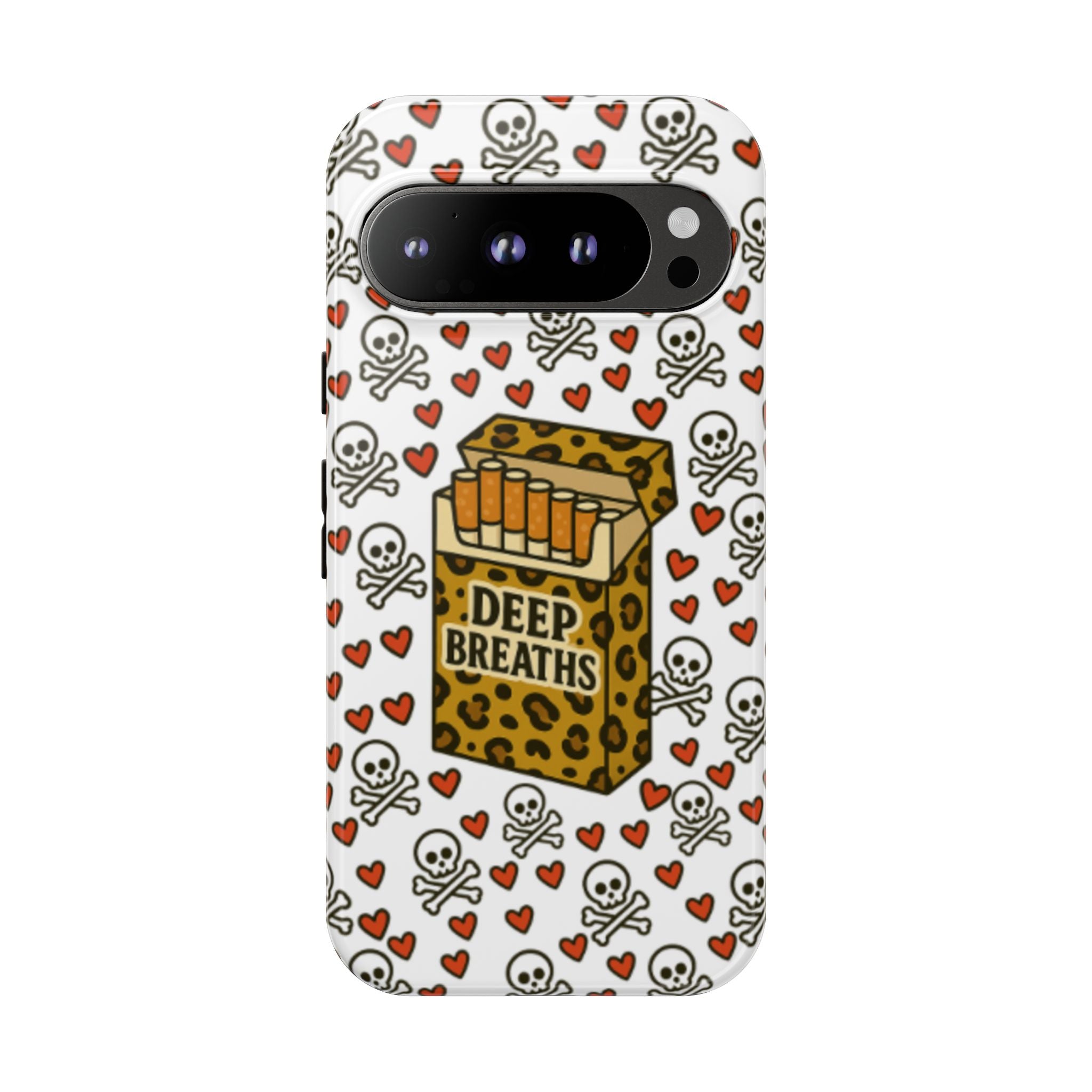 'Deep Breaths' Cigs & Skulls Phone Case