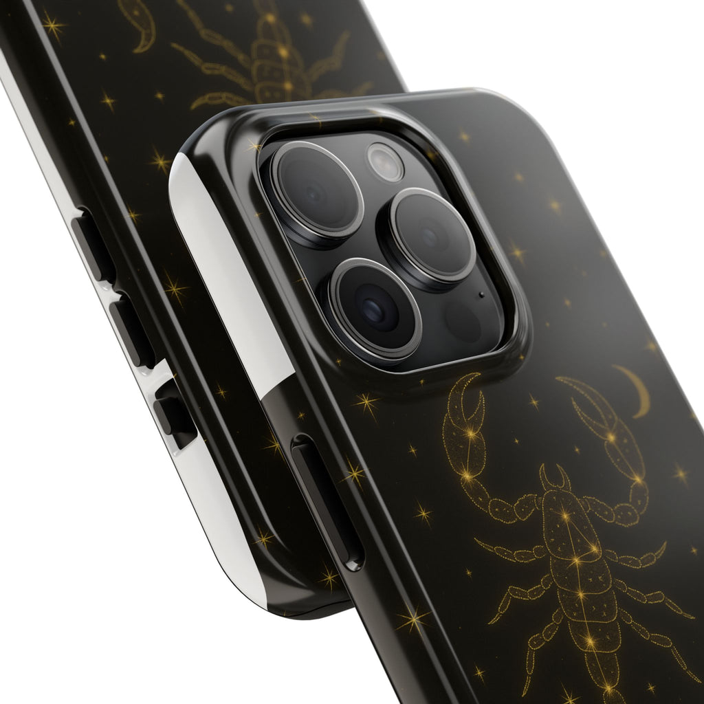 Scorpio Constellation Tough Phone Case — Black & Gold Zodiac Protection