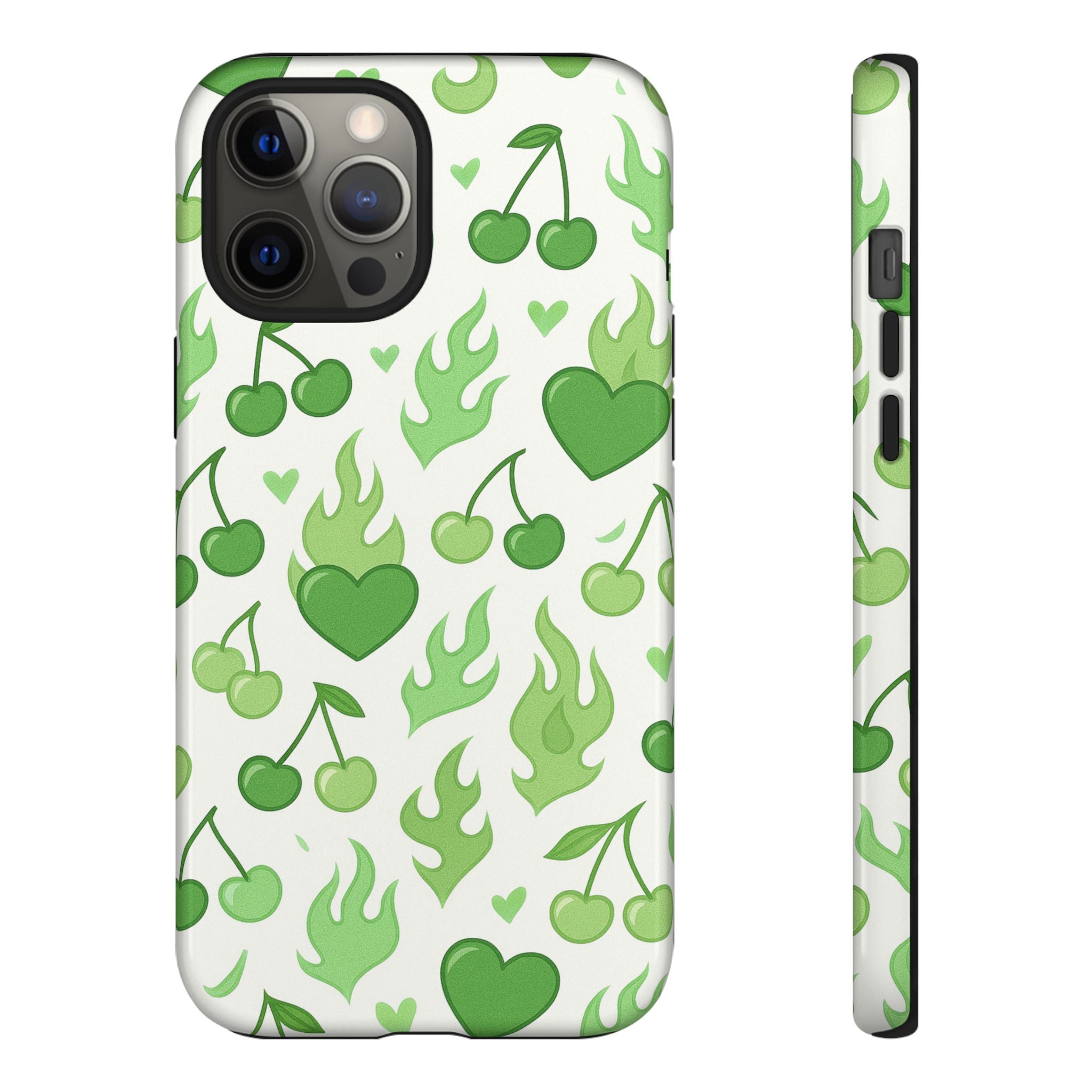 Green Flame Hearts Phone Case