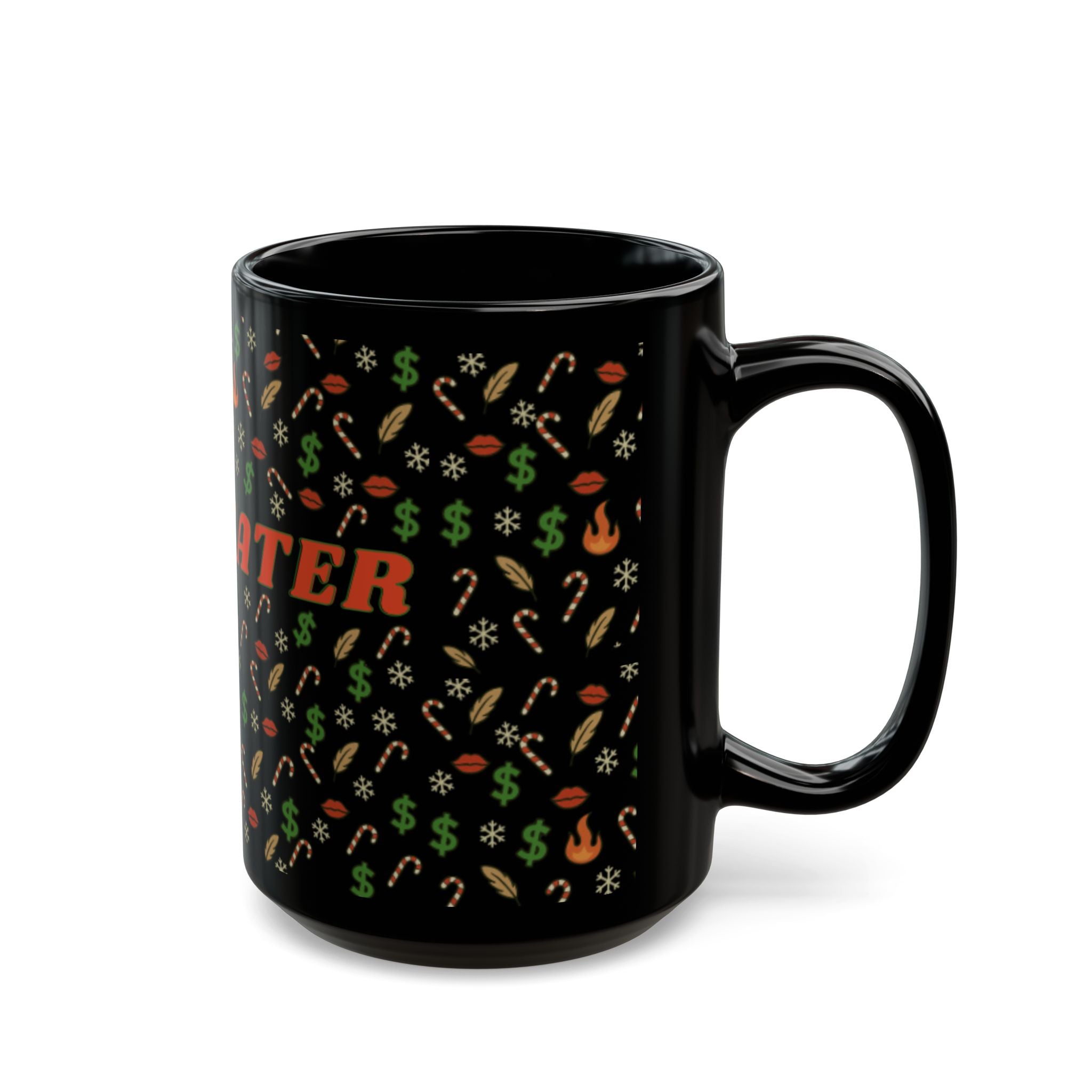 Christmas Maneater Black Coffee Mug — 11oz & 15oz