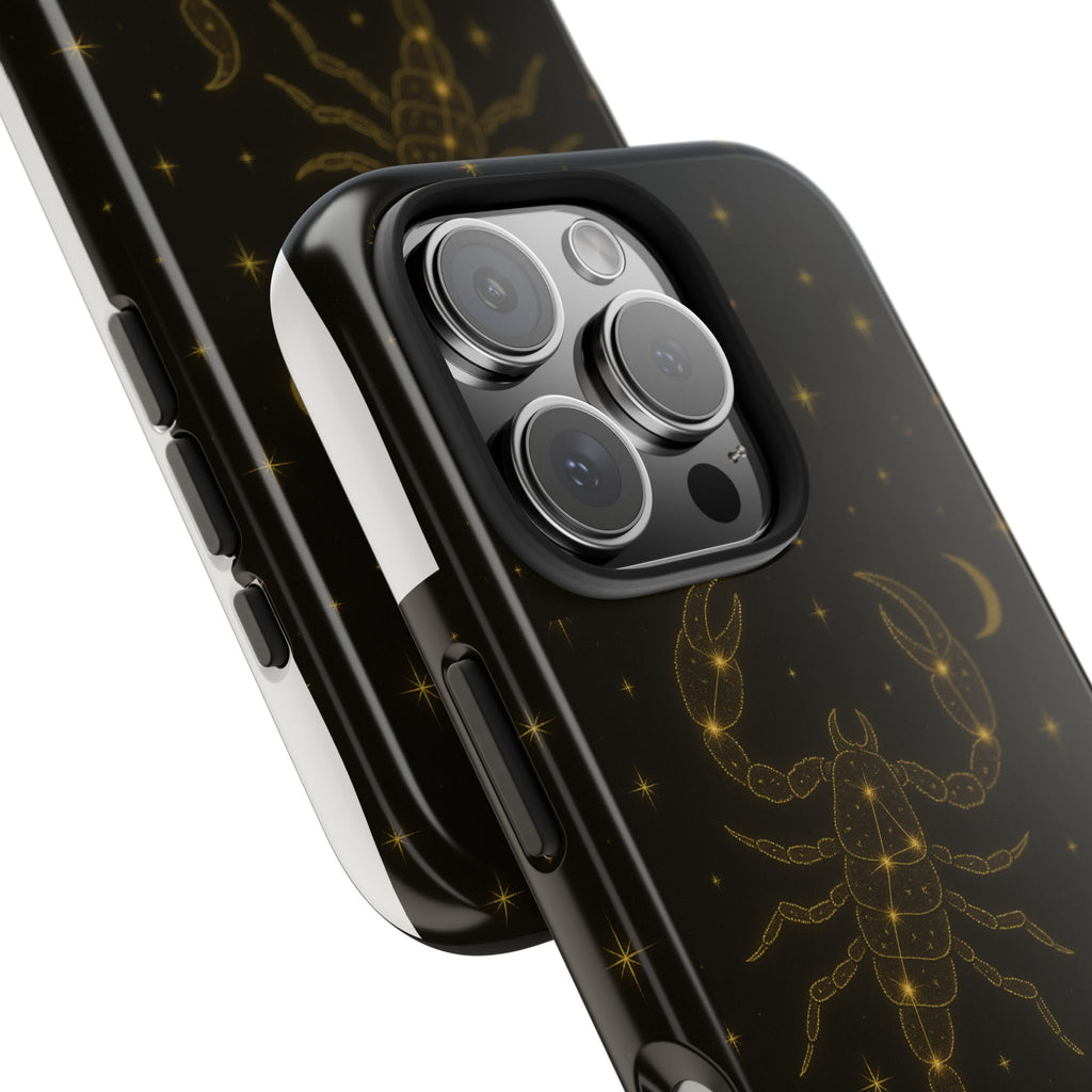 Scorpio Constellation Tough Phone Case — Black & Gold Zodiac Protection