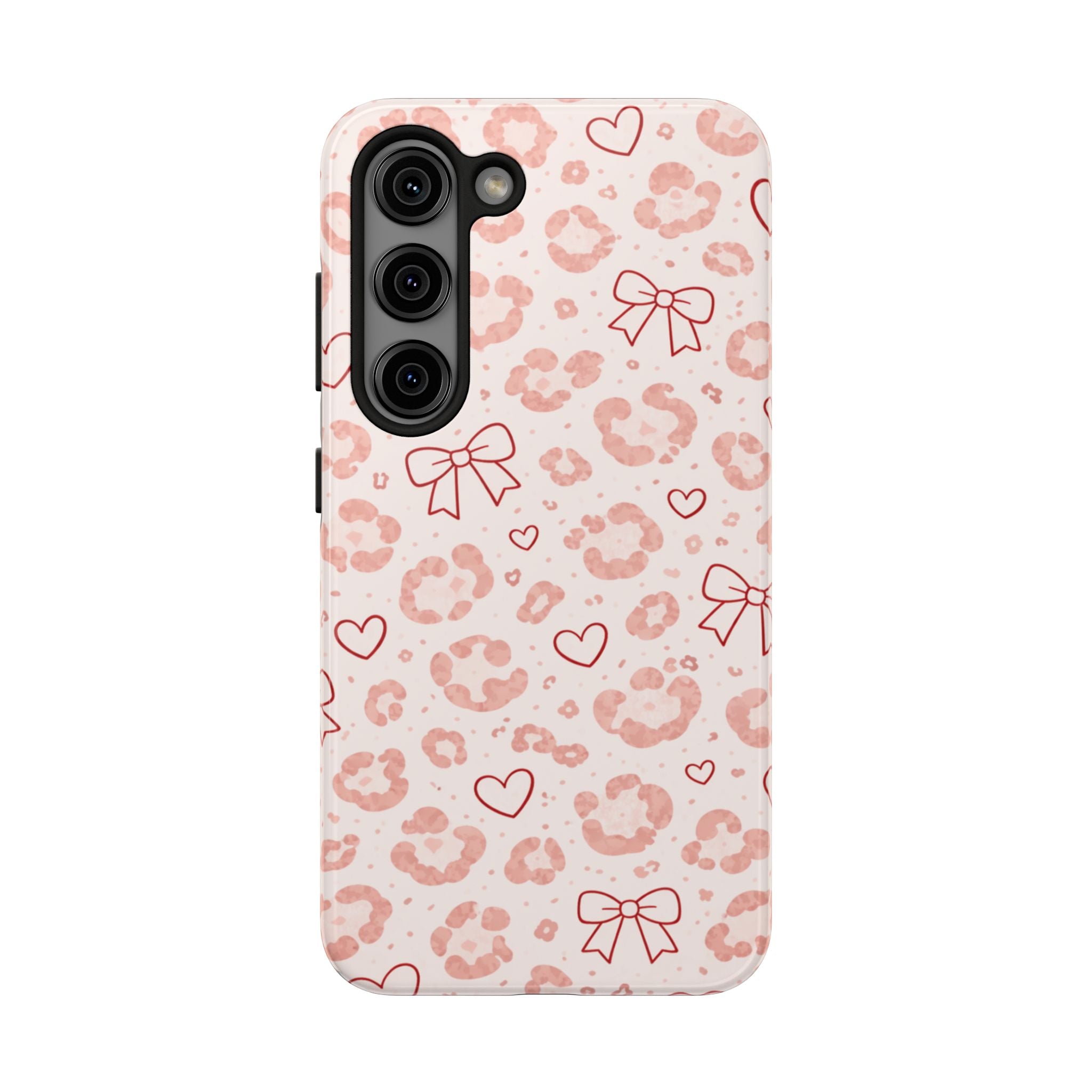 Pink Leopard, Hearts & Bows Phone Case