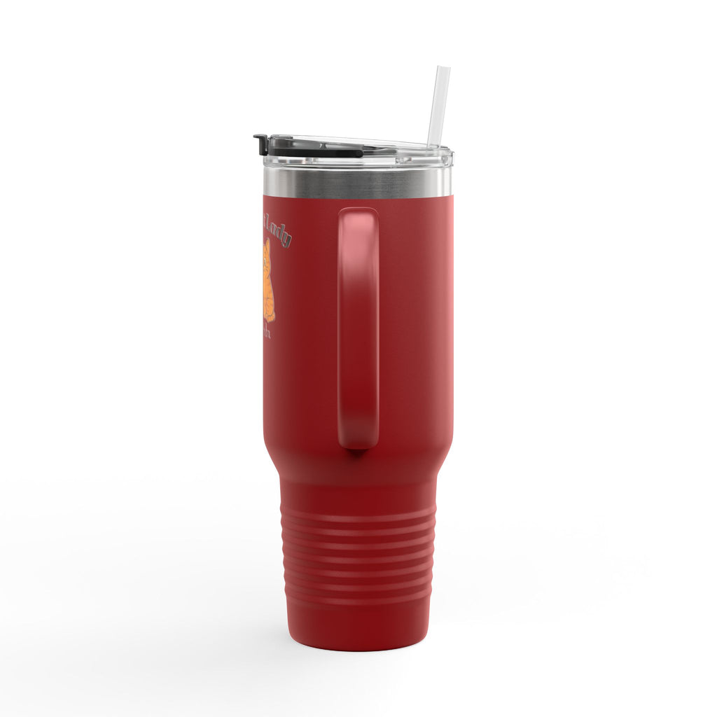 40oz Insulated Travel Mug — “Crazy Cat Lady” Personalized Pet Design