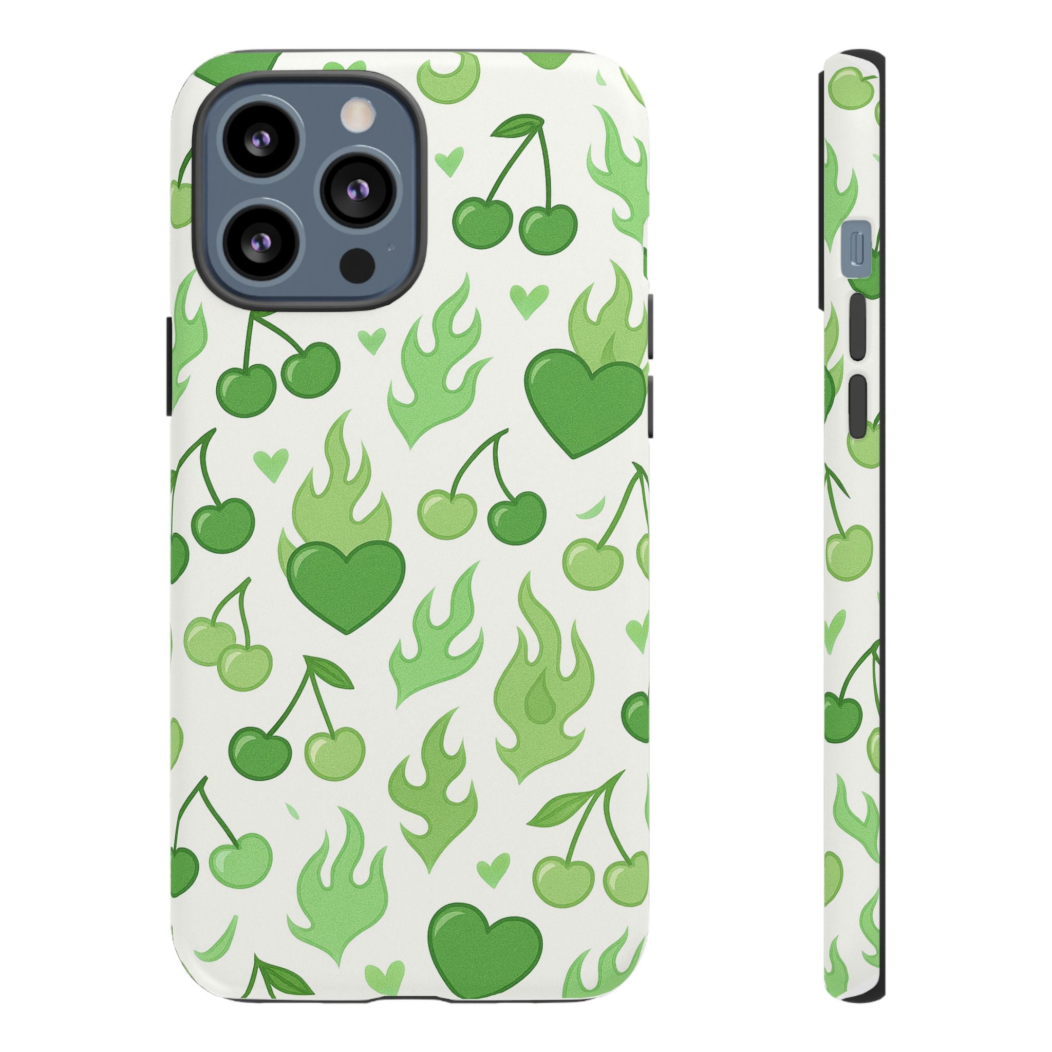 Green Flame Hearts Phone Case