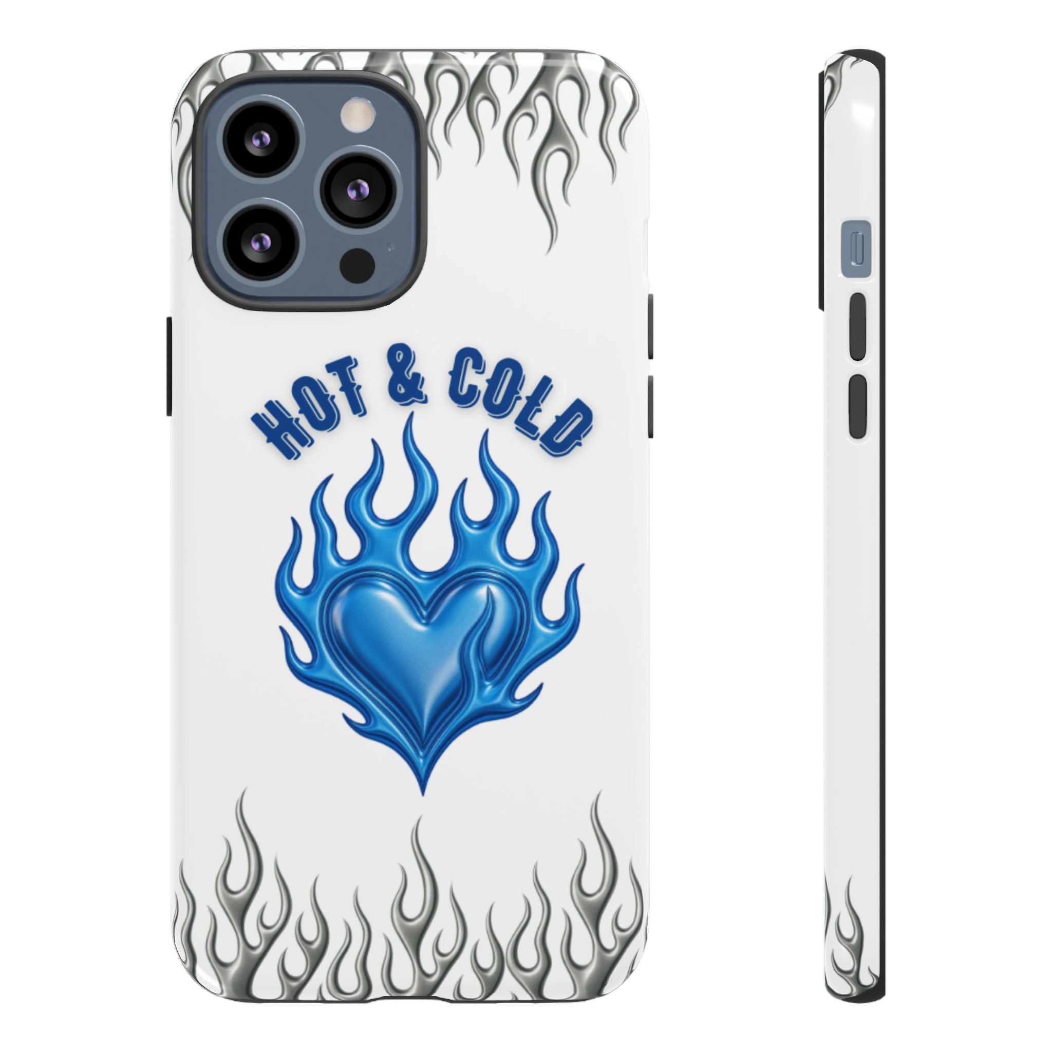 Hot & Cold Blue Flame Heart Phone Case